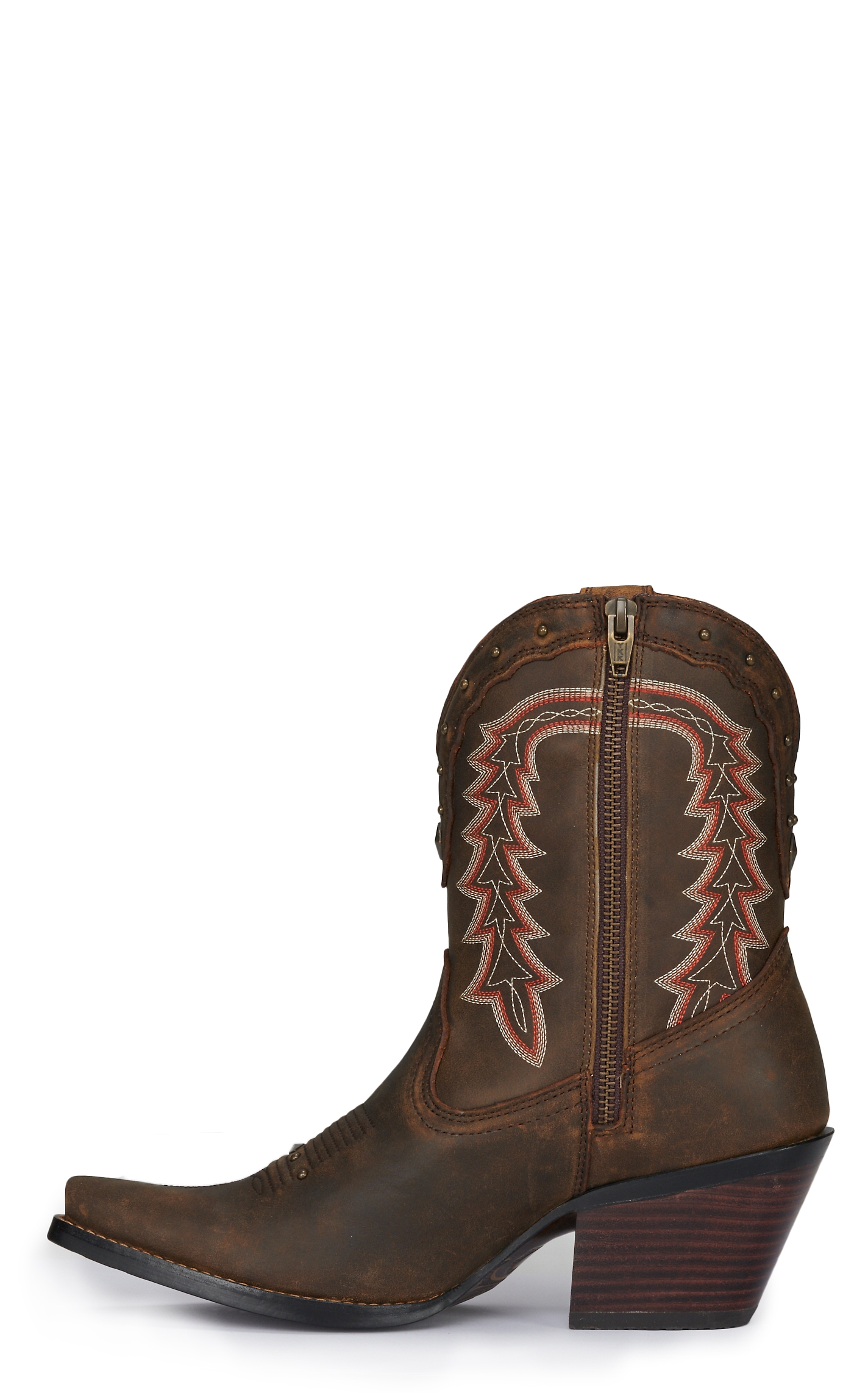 Durango Women's Crush Roasted Pecan with Fringe Snip Toe Cowboy Booties - Image 1