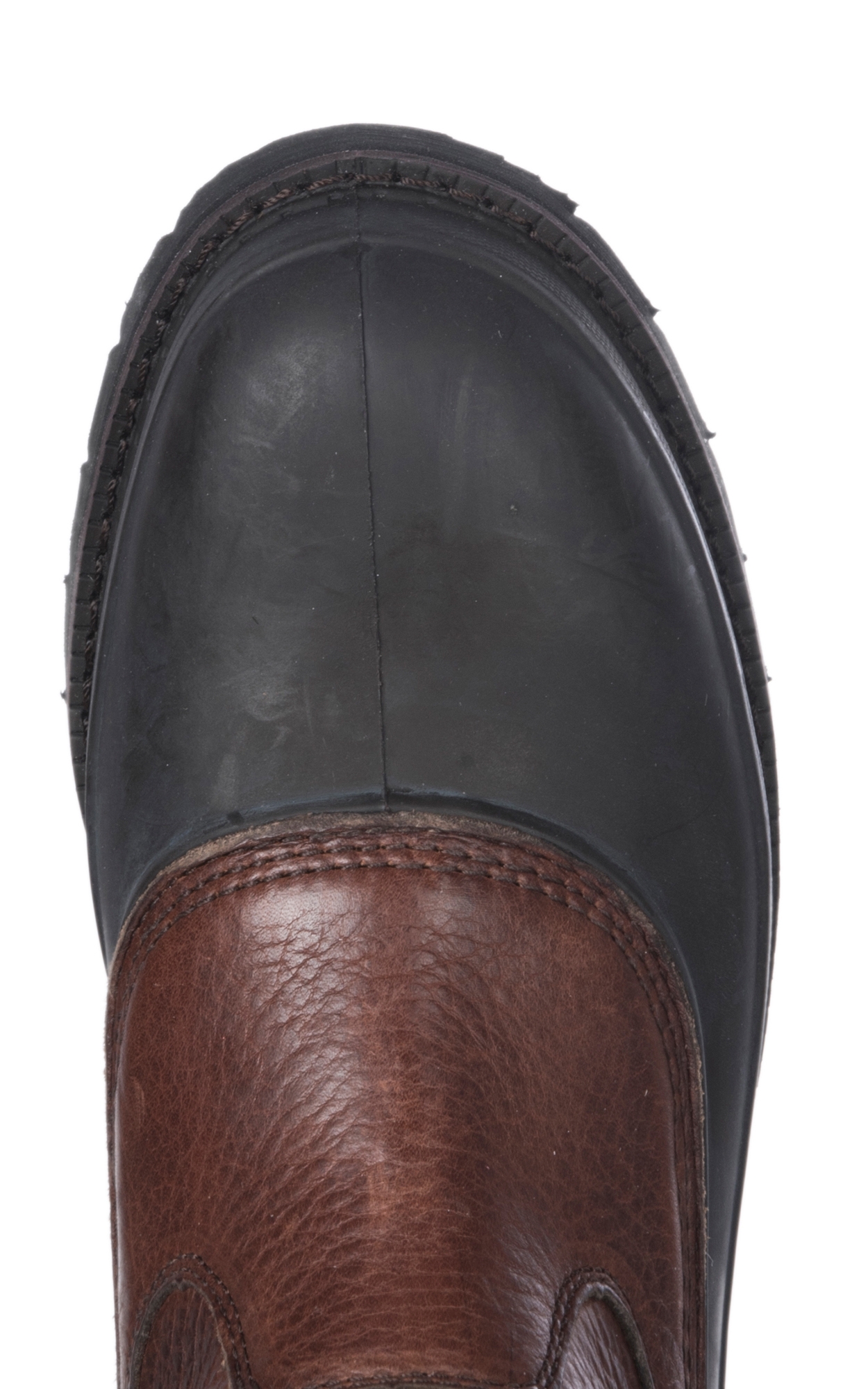 Georgia Men's Muddog Brown Waterproof Leather and Rubber Round Steel Toe Work Boot - Image 1