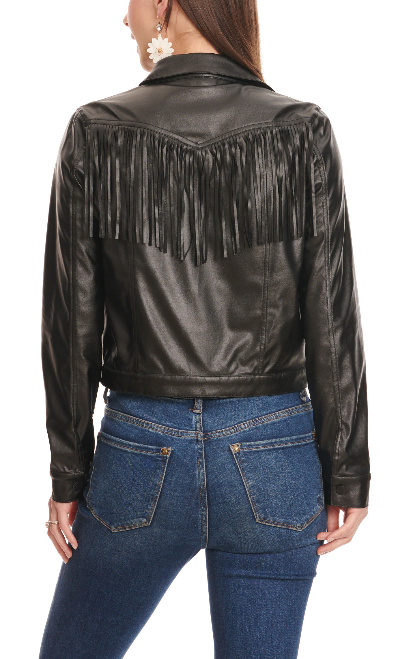 Rockin C Women's Black Faux Leather Jacket - Image 1