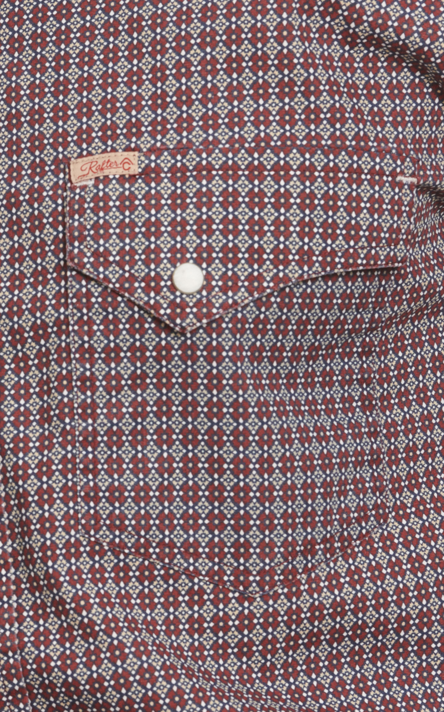Rafter C Men's ProFlex45 Wine Geo Print Western Shirt - Big & Tall Sizes - Image 1