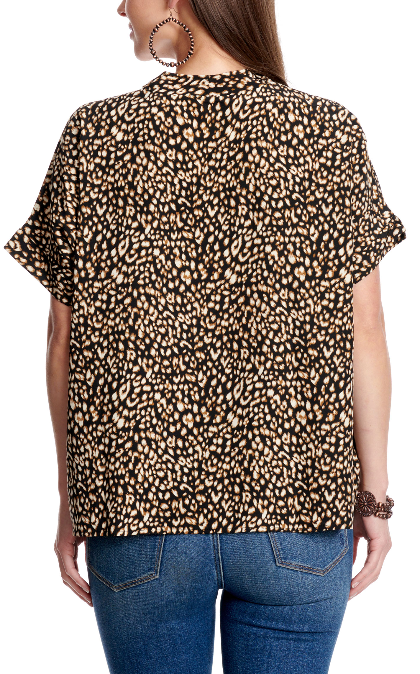 Newbury Kustom Women's Black & Brown Animal Print Top - Image 1