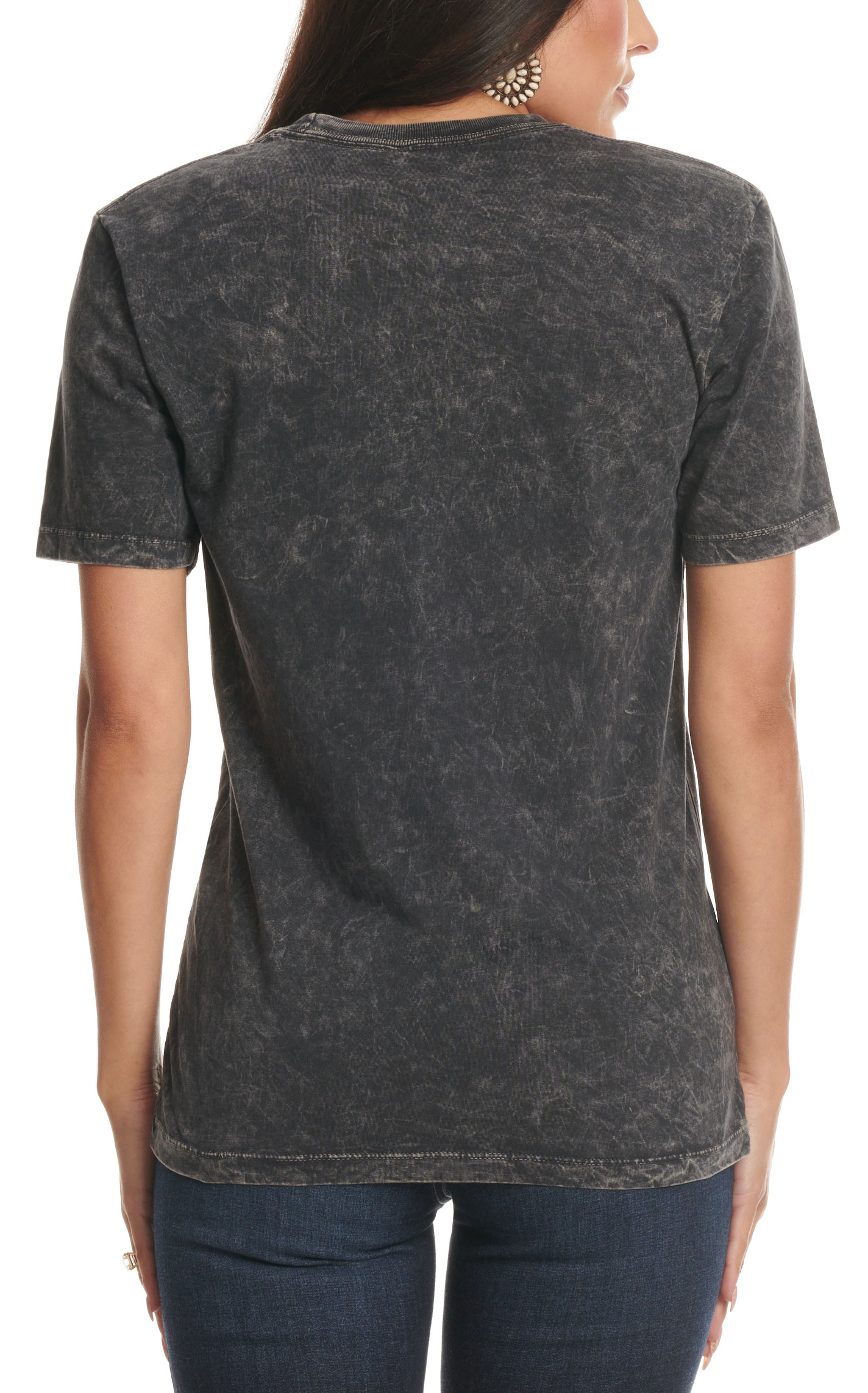 Lotus Fashion Women's Black Long Live Cowboys Graphic T-Shirt - Image 1