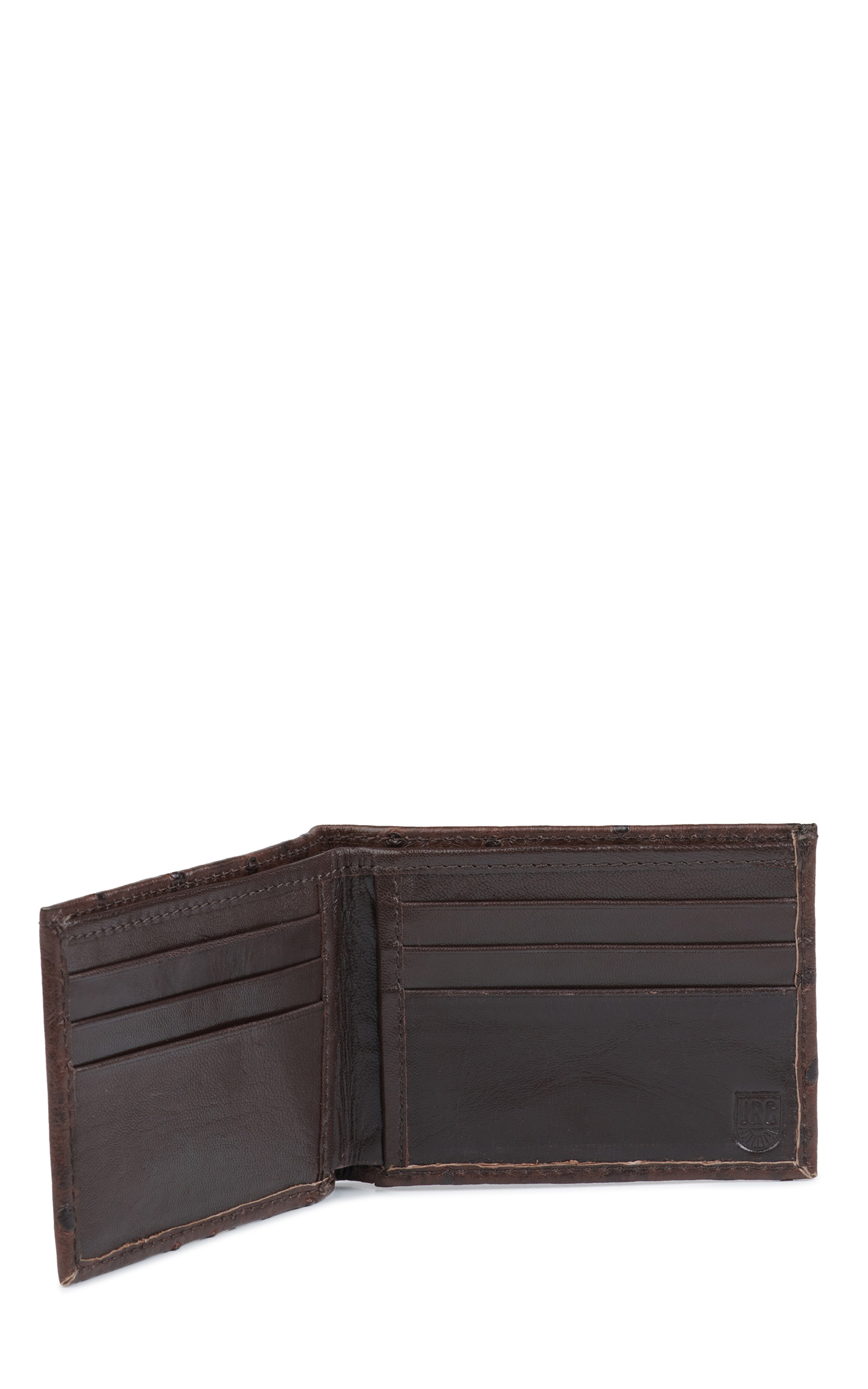 JRC & Sons Men's Brown Full Quill Ostrich Bifold Exotic Wallet - Image 1