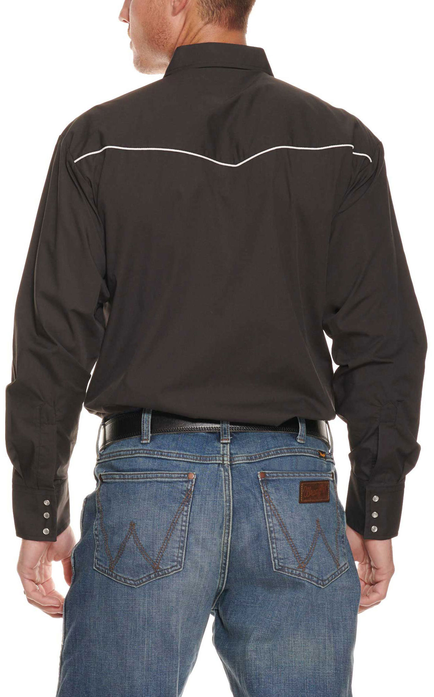 Ely Cattleman Black Western Shirt - Big & Tall - Image 1