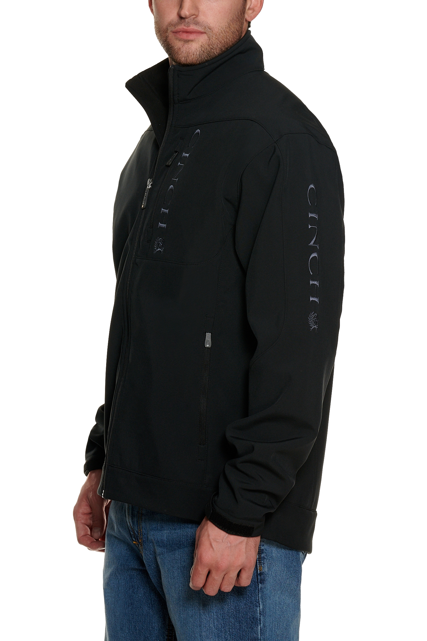 Cinch Men's Black & Gray Logo Bonded Jacket - Image 1