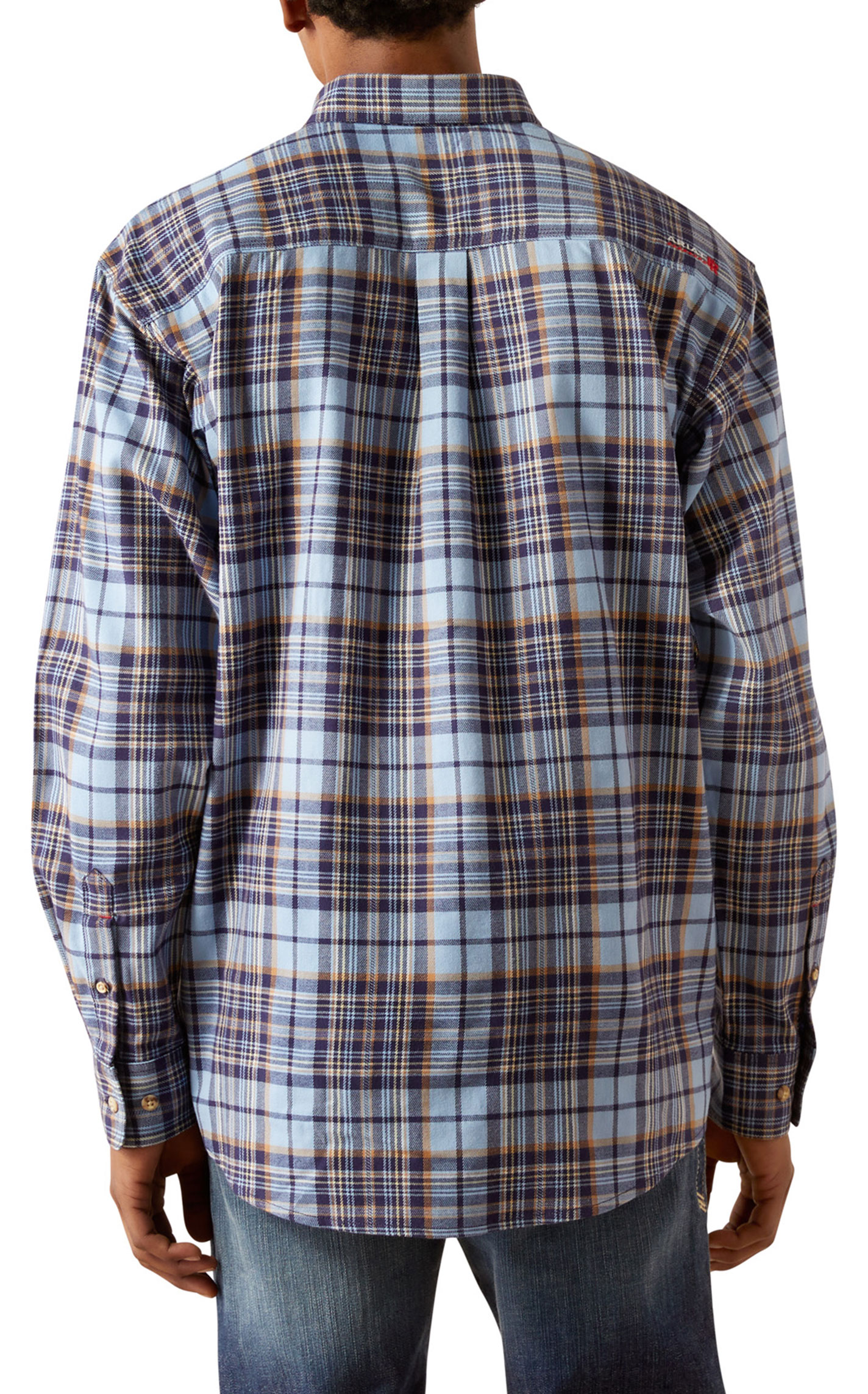 Ariat Men's Cienega Placid Blue Plaid FR Work Shirt - Image 1