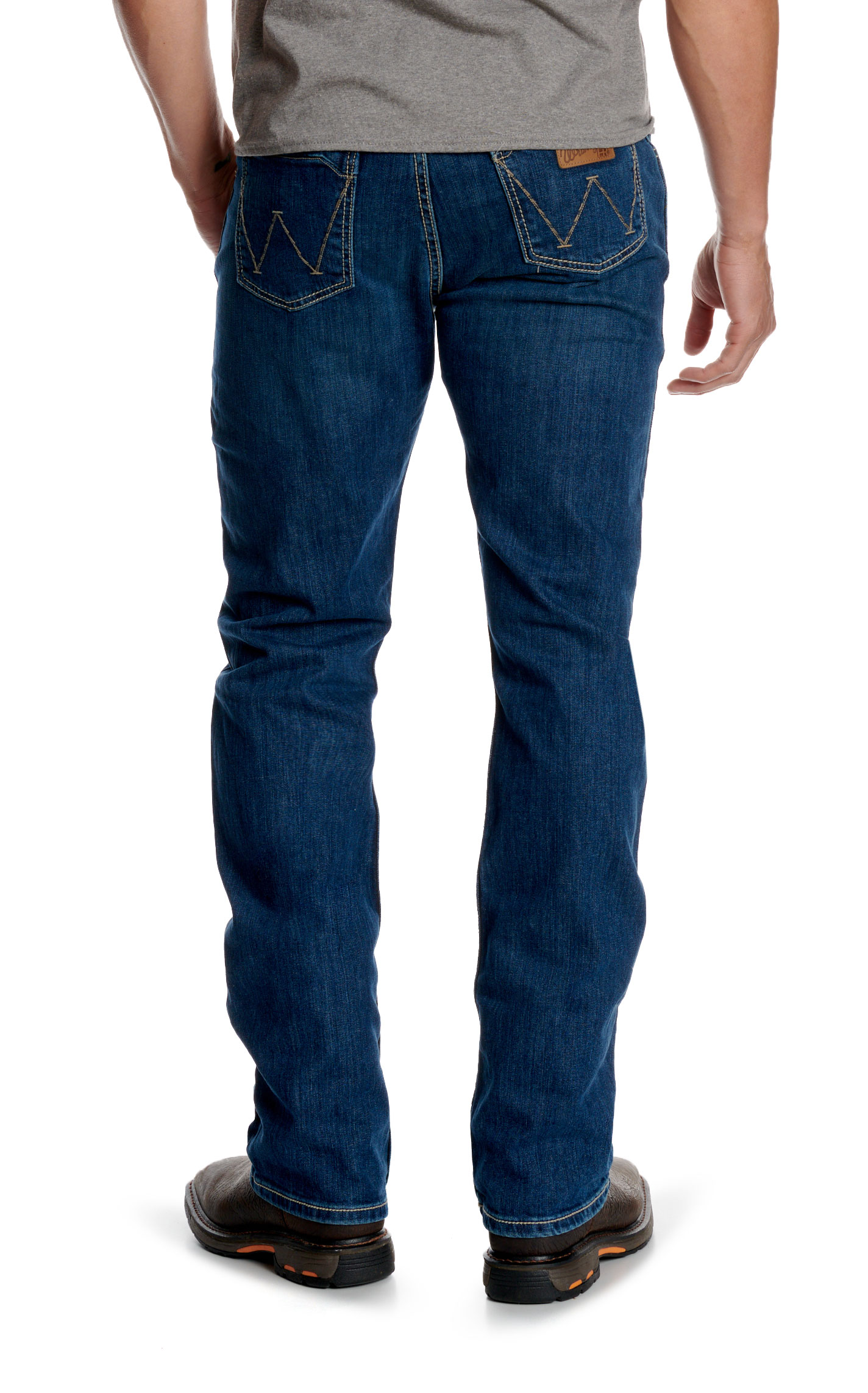 Wrangler Men’s FR Retro Dark Wash Slim Fit Boot Cut Jeans - Image 1
