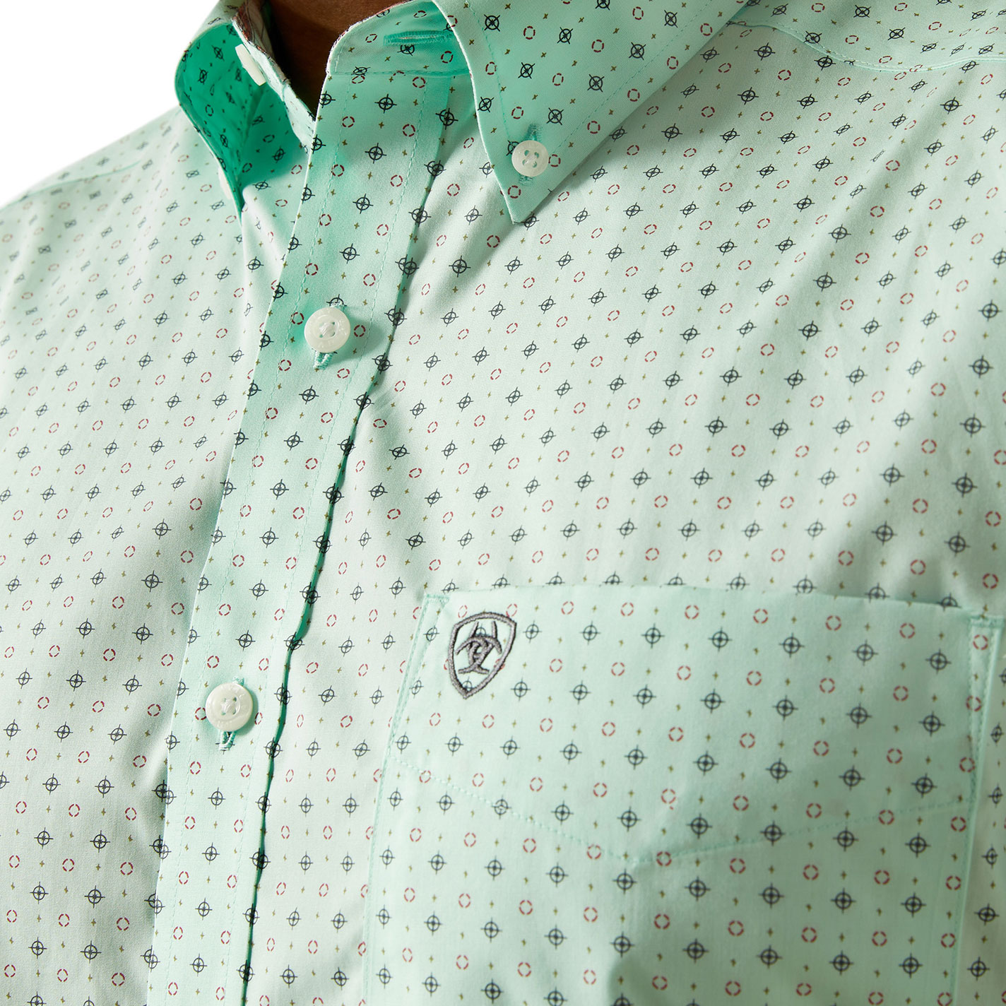 Ariat Men's Ellis Mint Geo Print Western Shirt - Image 1