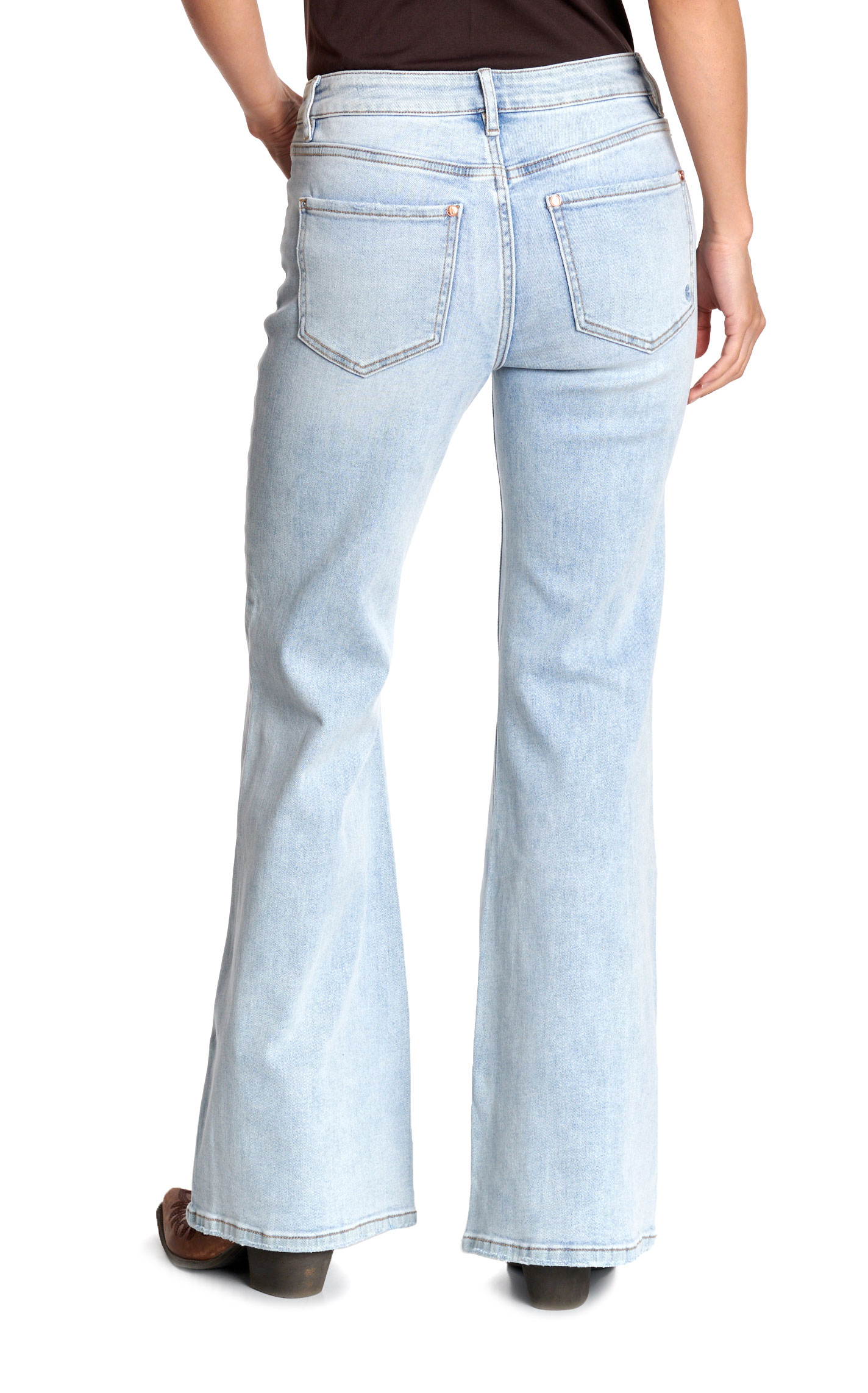 Rockin' C Women's Light Wash Mid Rise Flare Jeans - Image 1
