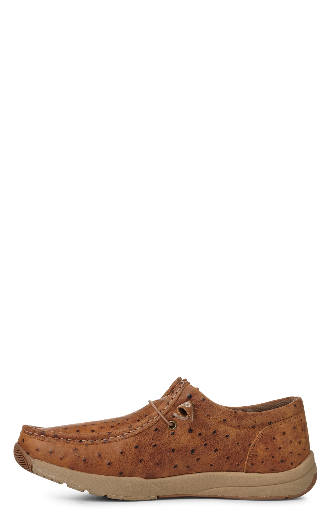 Roper Men's Tan Ostrich Print Lace-up Chukka Driving Moccasin - Image 1