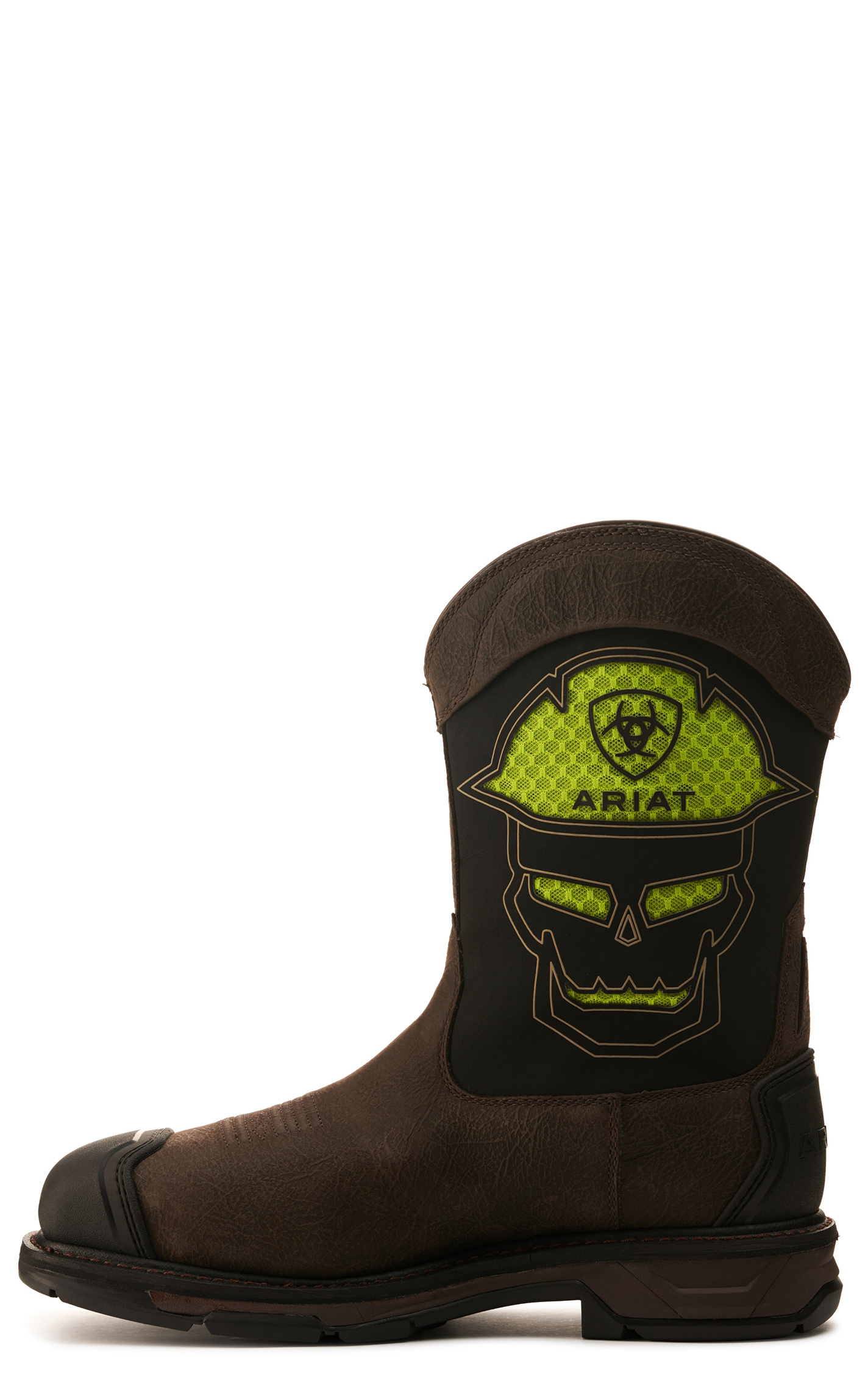 Ariat Men's WorkHog XT Coffee Brown and Black with Green Skull VentTEK Waterproof Bold Carbon Toe Work Boot - Image 1