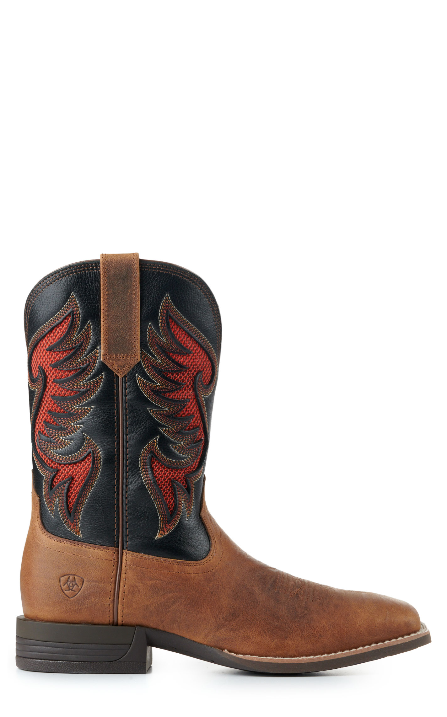 Ariat Men's Cowpuncher VentTEK Brown and Black Shock Shield Wide Square Toe Cowboy Boots - Image 1