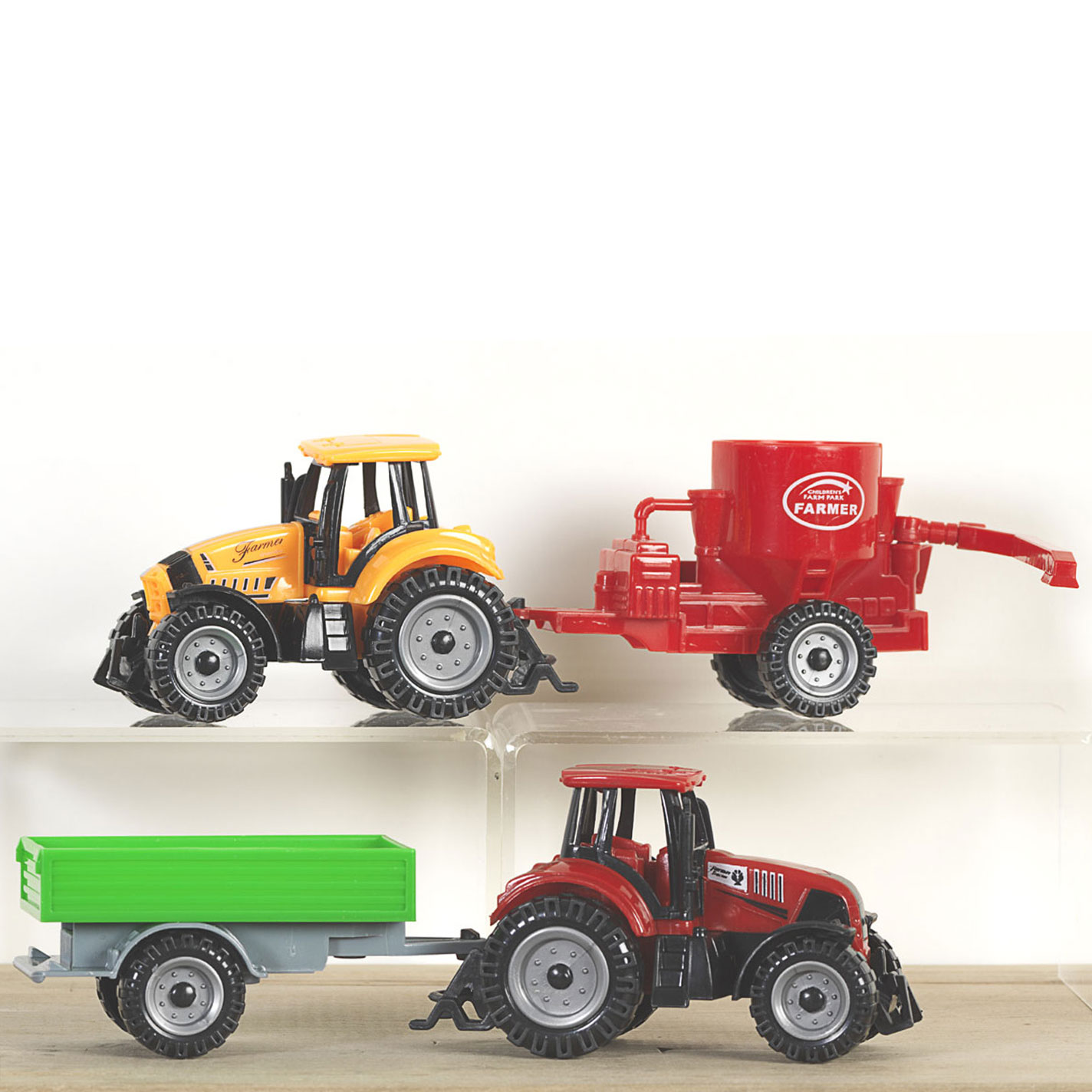 Bigtime Barnyard Tractors with Trailers Farm Toy Set - Image 1