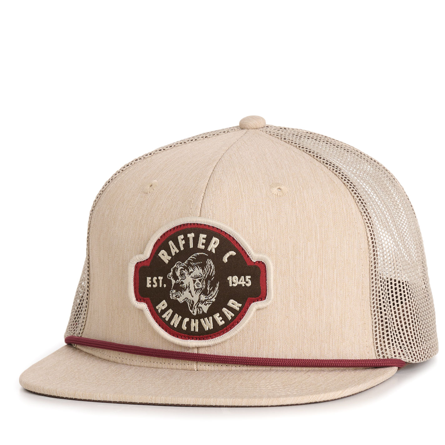 Rafter C Men's Sandy Beach & Wine Logo Patch Cap - Image 1