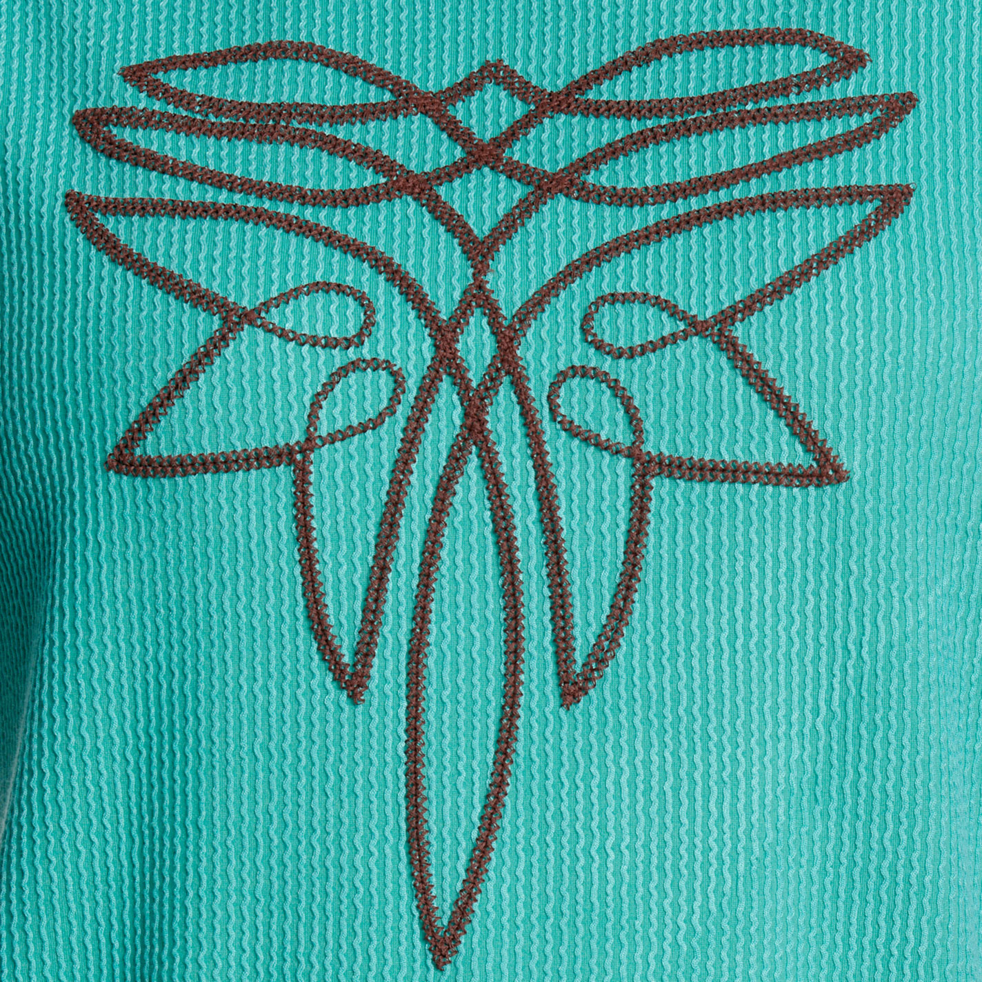 Rockin' C Women's Teal Lace Hem Knit Top - Image 1