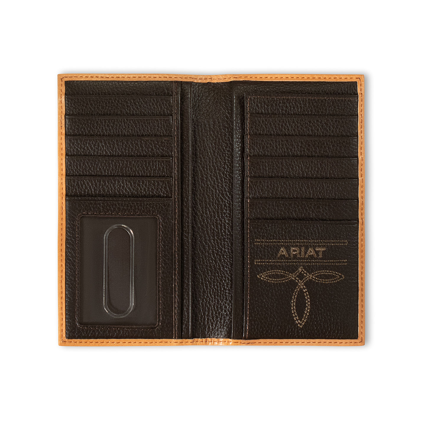 Ariat Natural Calf Hair & Basket Weave Rodeo Wallet - Image 1