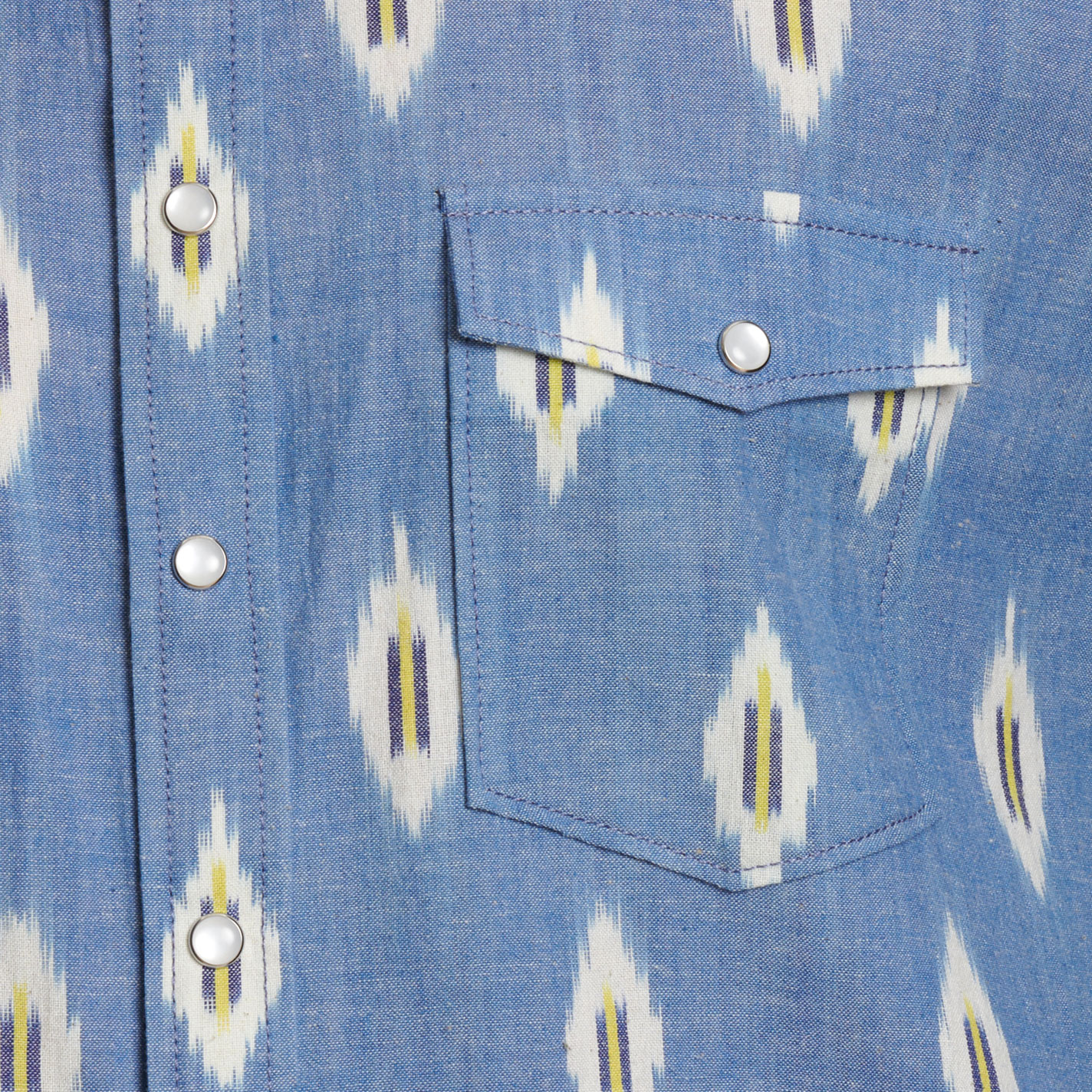 Panhandle Men's Aztec Clouded Blue Sky Western Shirt - Image 1
