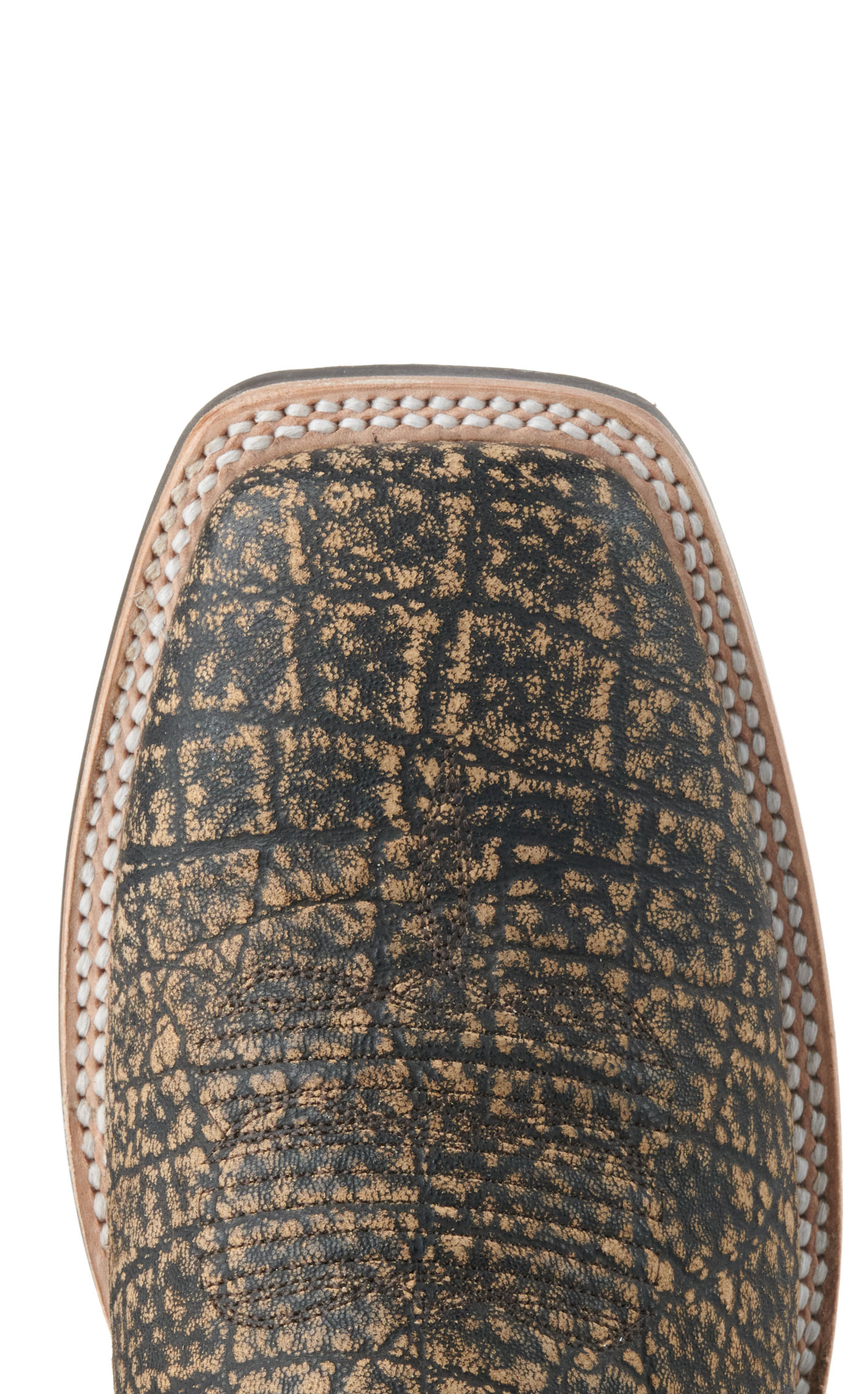 Ariat Men's Dark Chocolate and Dark Brown Elephant Print Wide Square Toe Cowboy Boots - Image 1