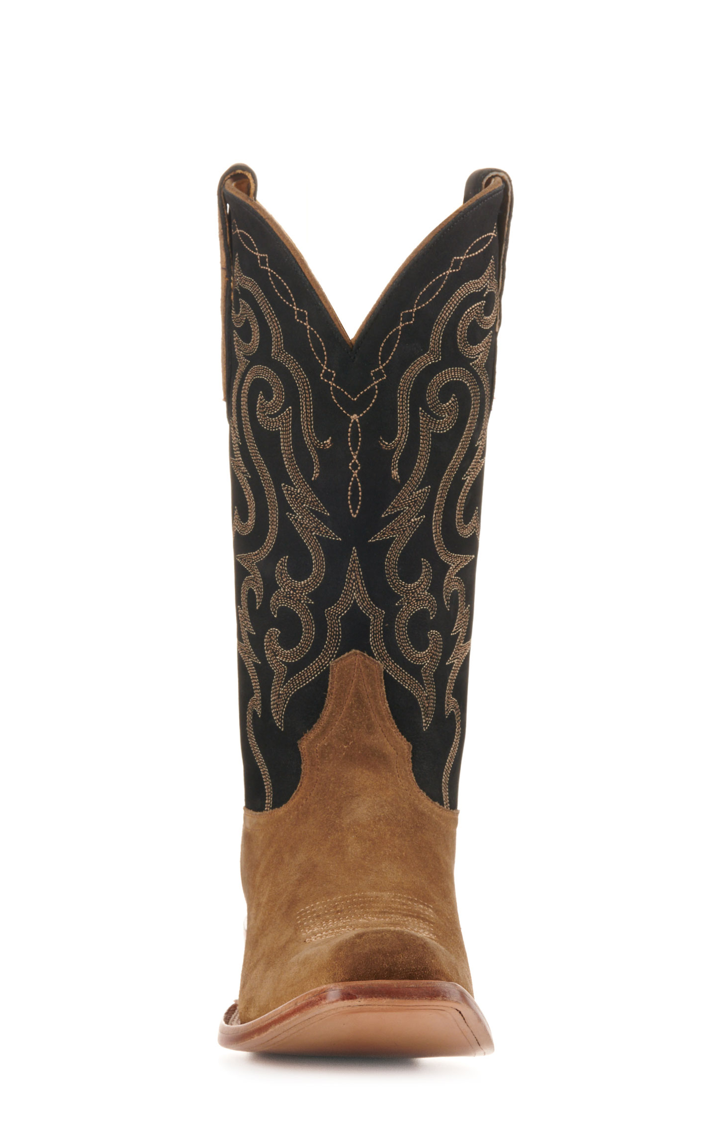 Cavender's Men's Dijon Roughout and Black Punchy Square Toe Cowboy Boots - Image 1