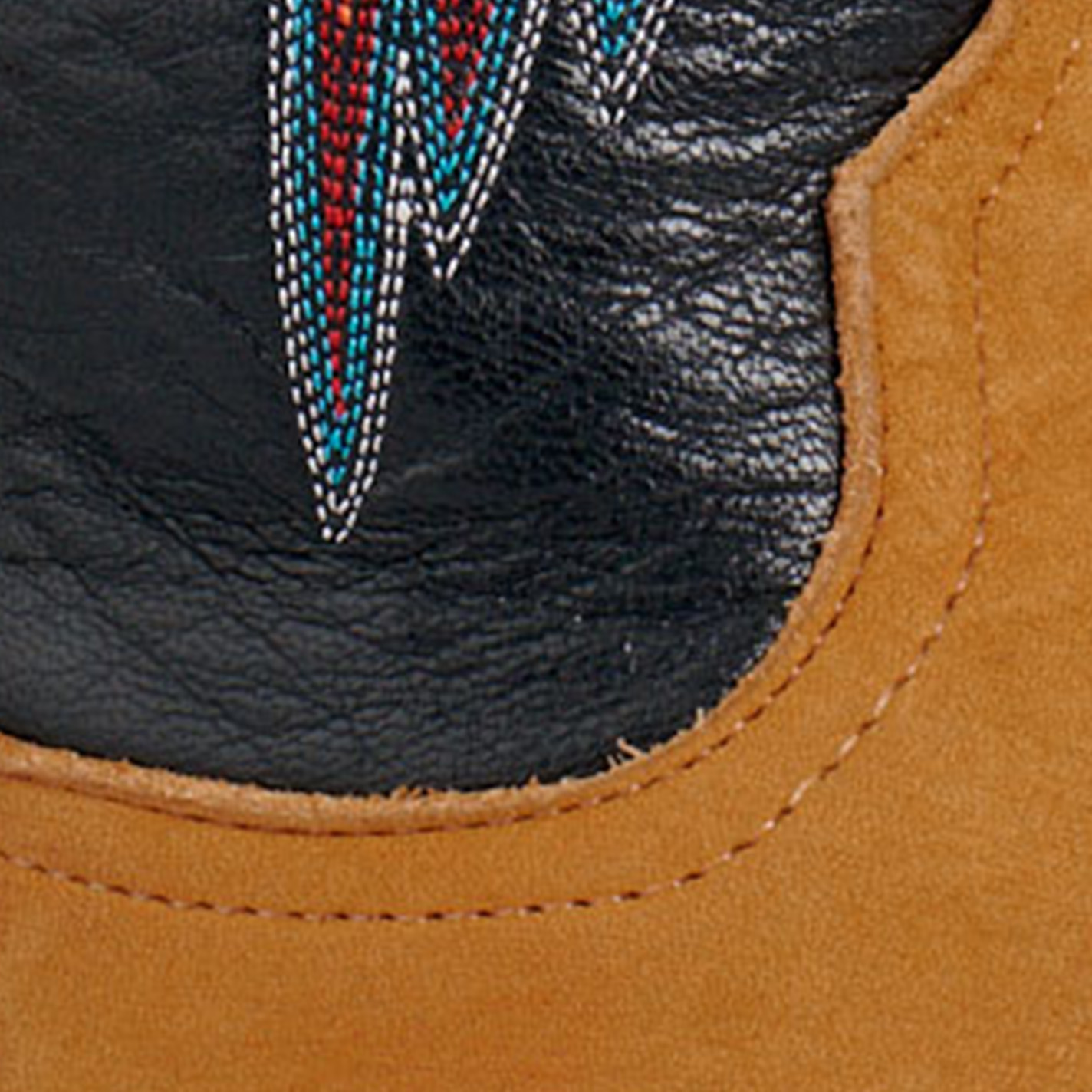 Anderson Bean Men's Crazy Horse Rust & Navy Kidskin Wide Square Toe Cowboy Boots - Image 1
