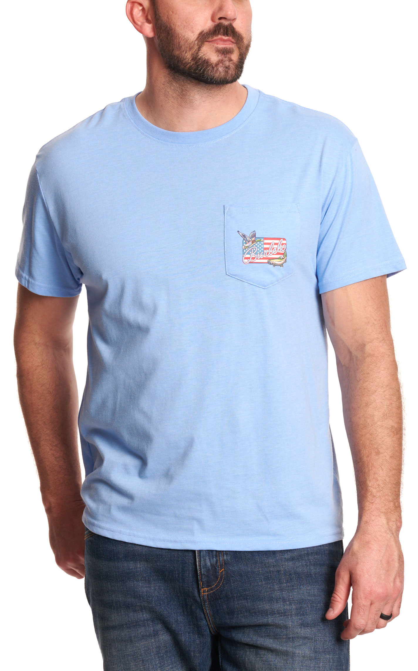 Burlebo Men's Periwinkle Duck Fish Graphic T-Shirt - Image 1