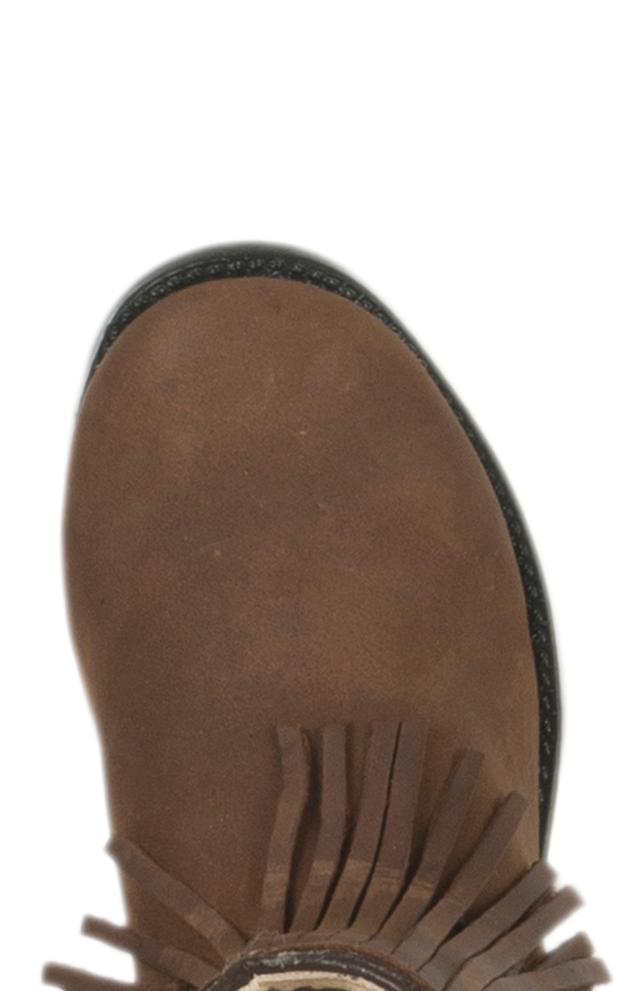 Old West Toddler Corona Calf Brown Fringe Boots - Image 1