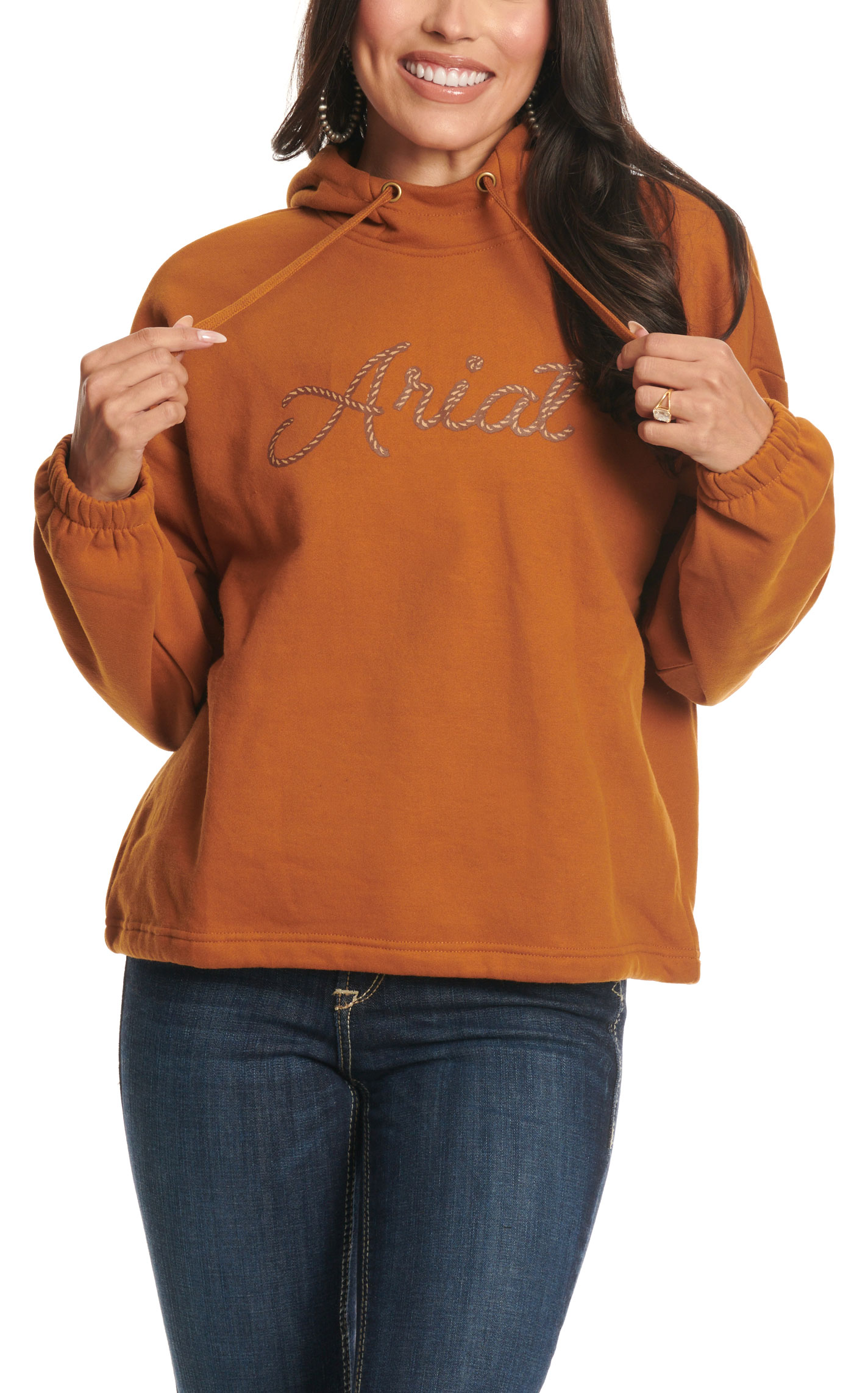 Ariat Women's Roasted Pecan Logo Graphic Essential Hoodie - Image 1