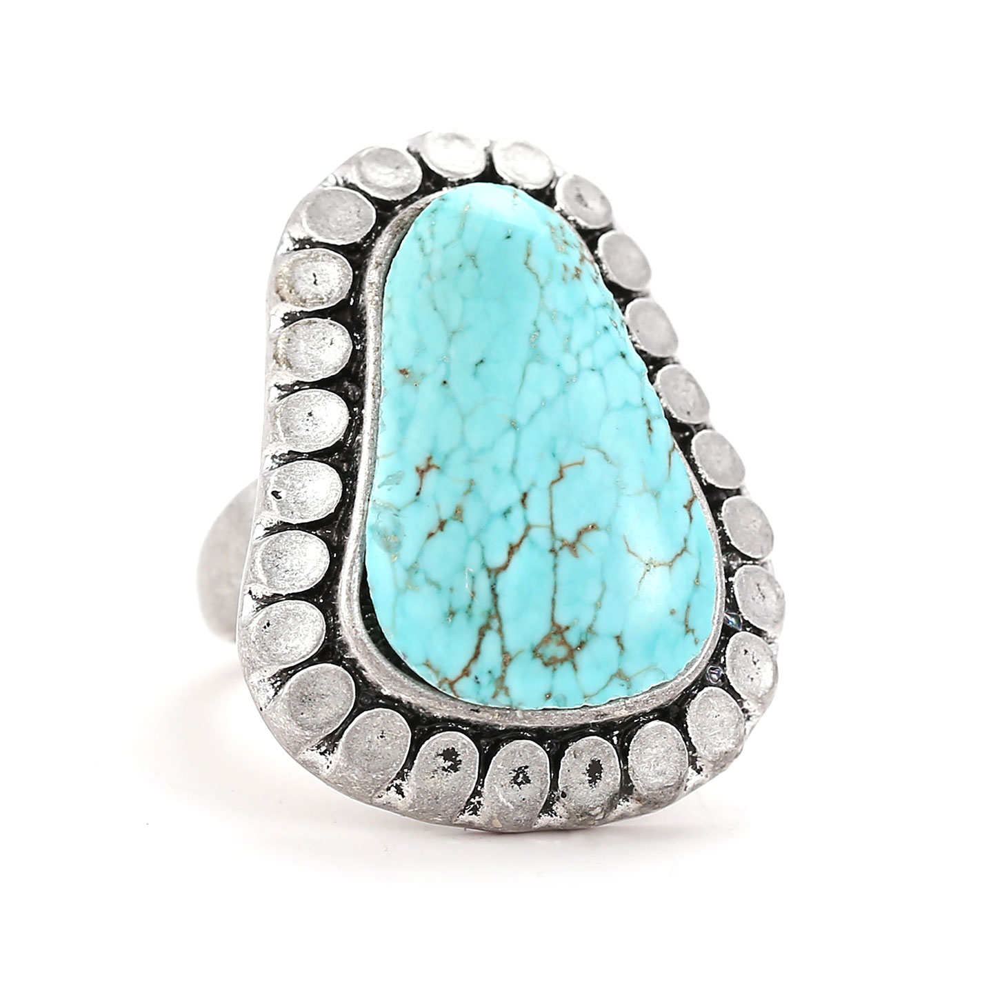 Cowgirl Confetti Silver & Turquoise Daily Dazzle Ring - Image 1
