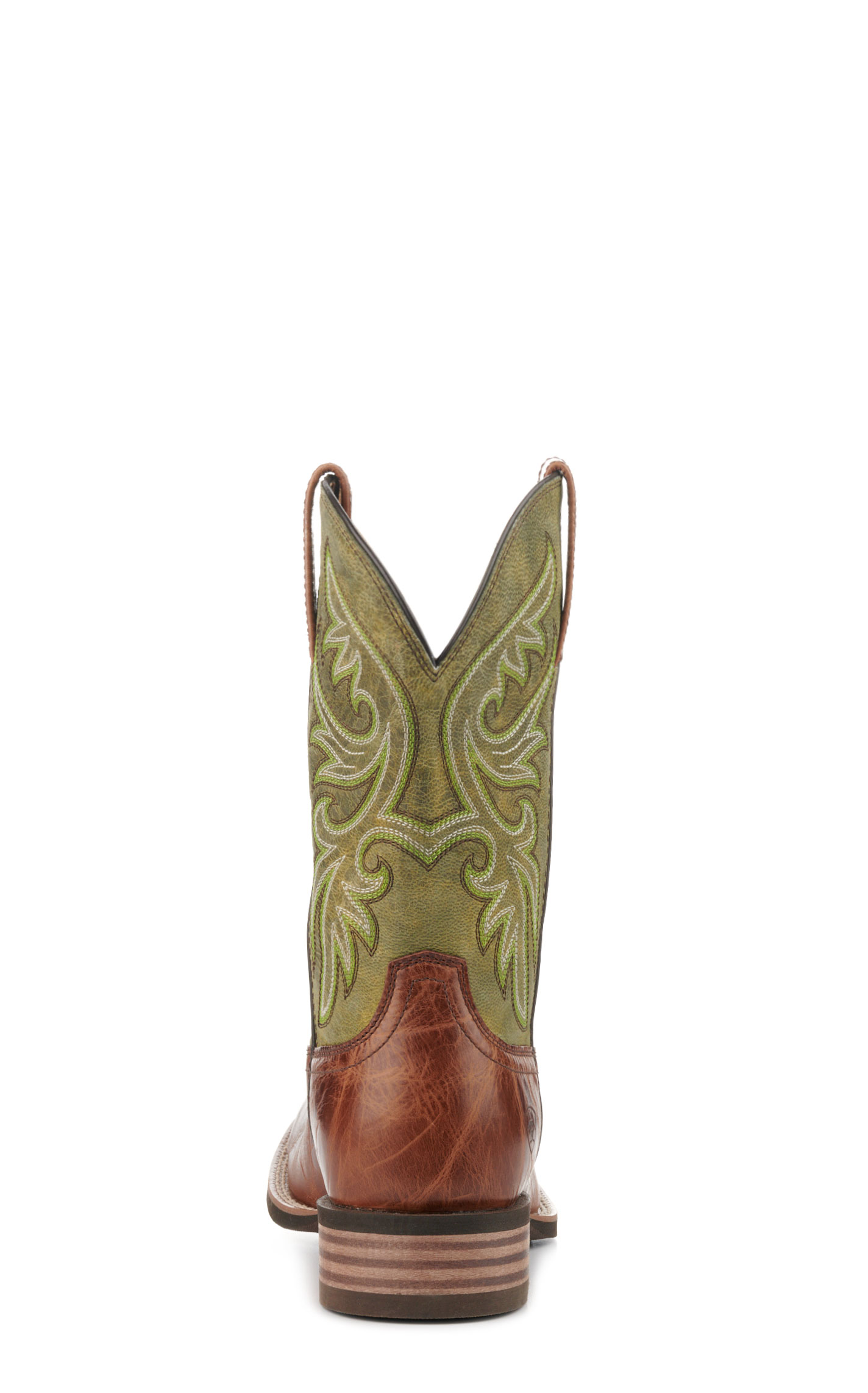 Ariat Men's Slingshot Dark Tan and Green Wide Square Toe Cowboy Boots - Image 1