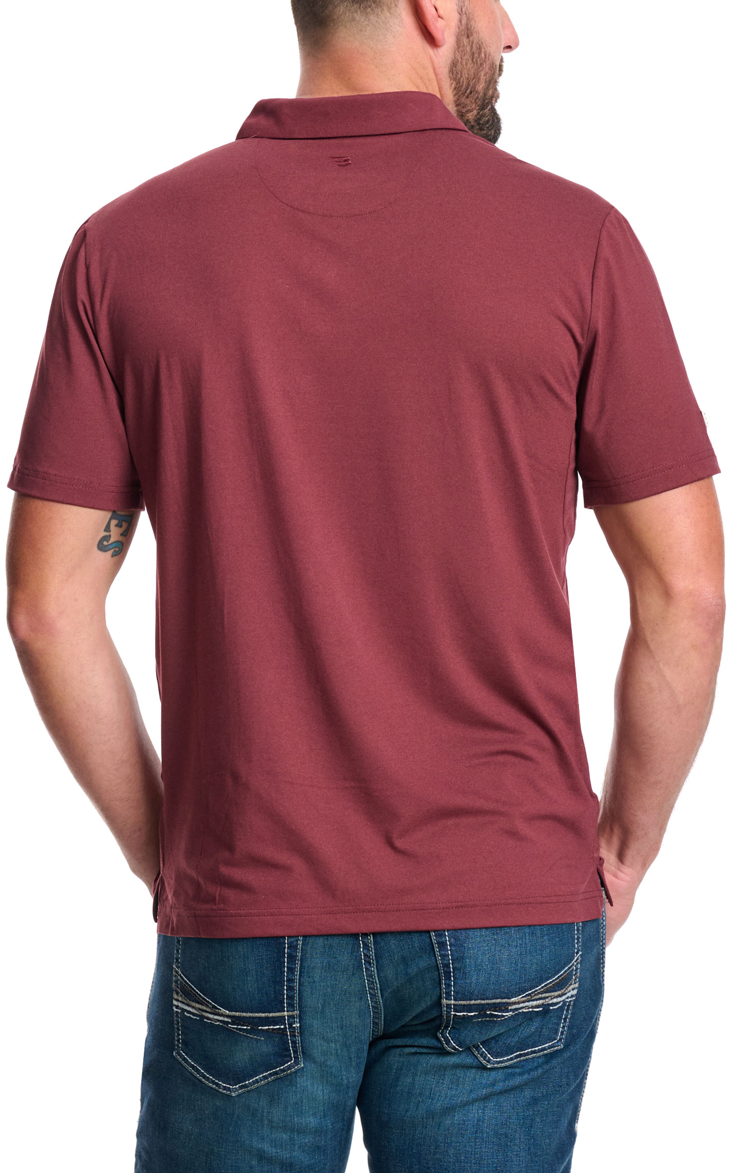 BURLEBO Men's Maroon Performance Polo - Image 1