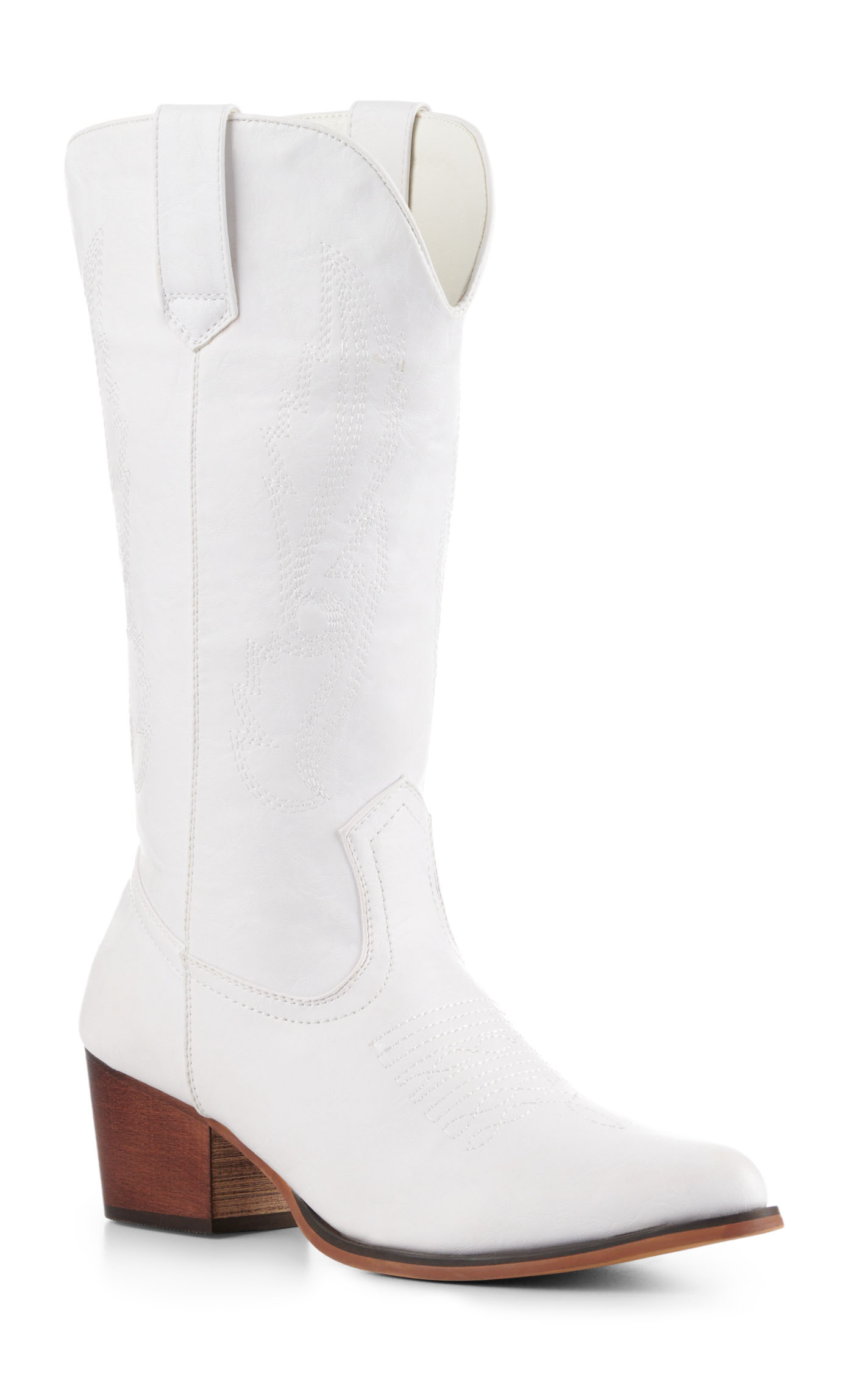 Roper Women's Nettie White Faux Leather Snip Toe Cowboy Boots - Image 1
