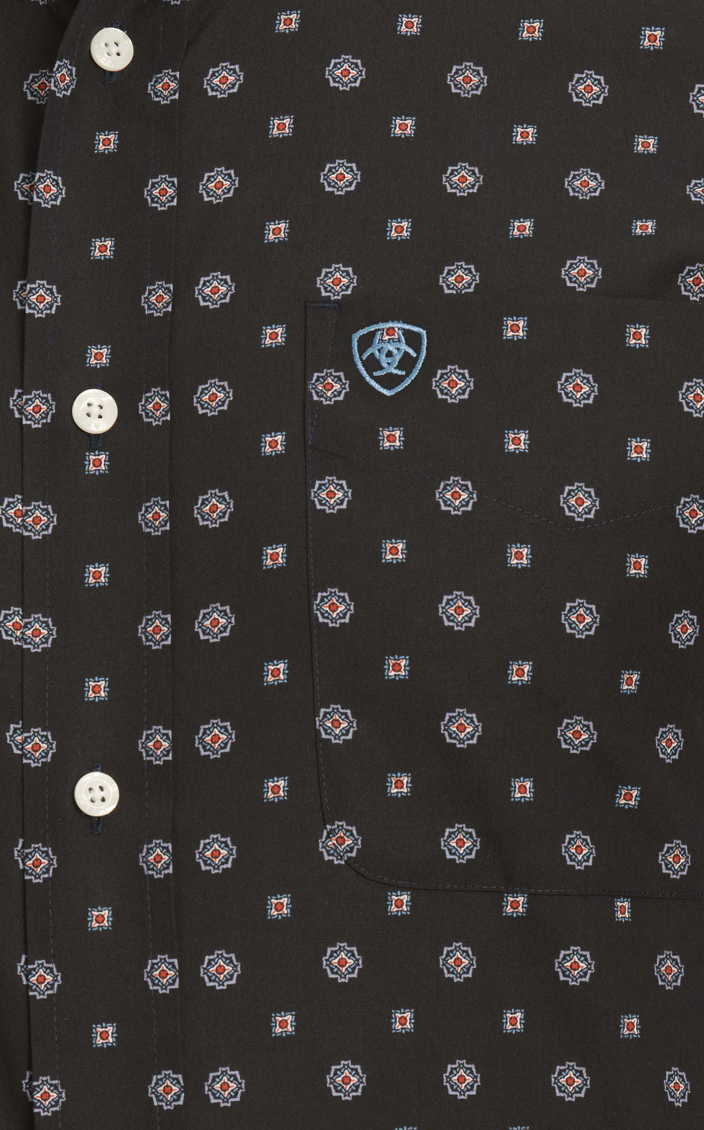 Ariat Men's Lenox Black Blue & Red Geo Print Western Shirt - Image 1