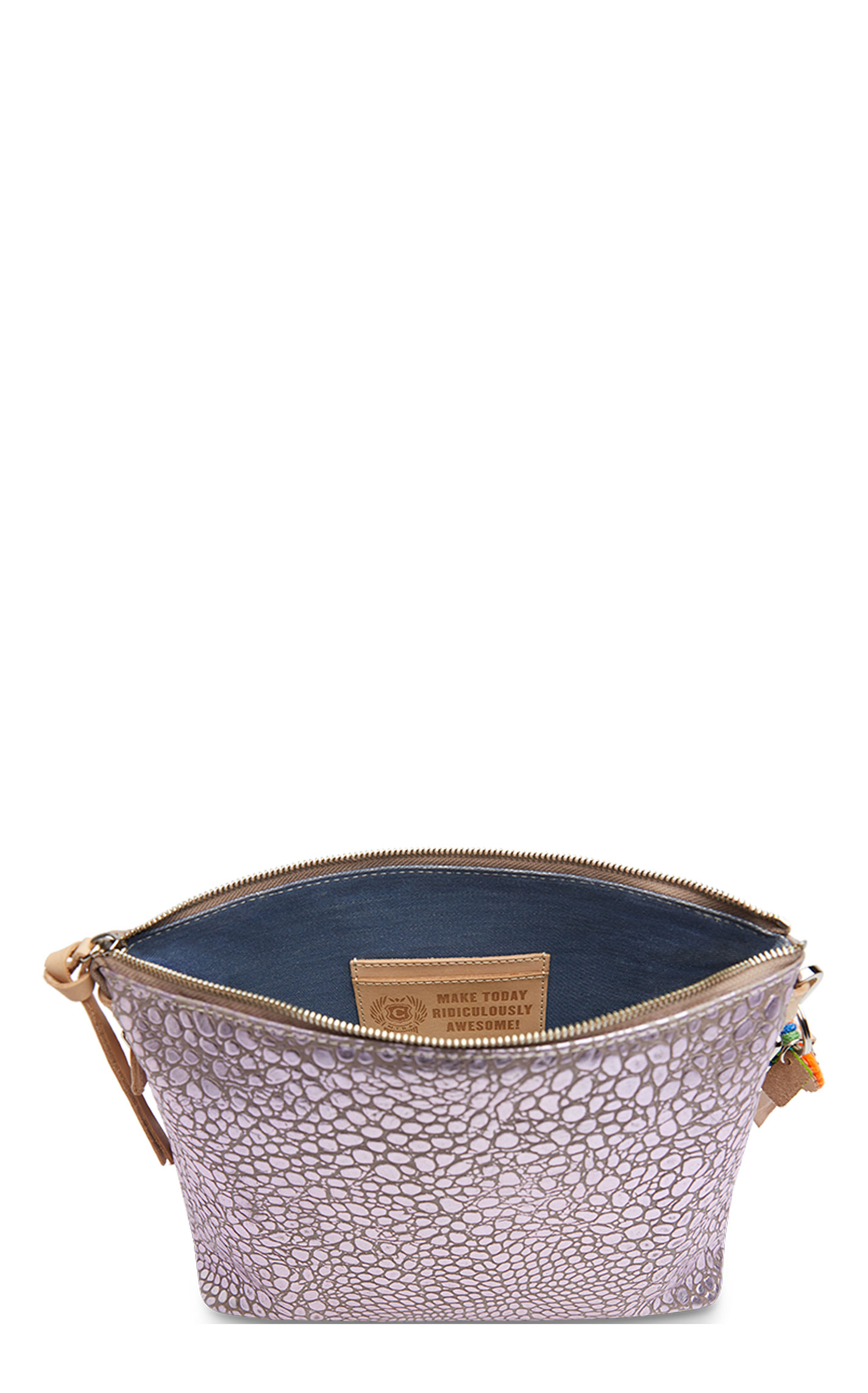 Consuela Lulu Lilac Foiled Pebbled Leather Dowtown Crossbody Bag - Image 1