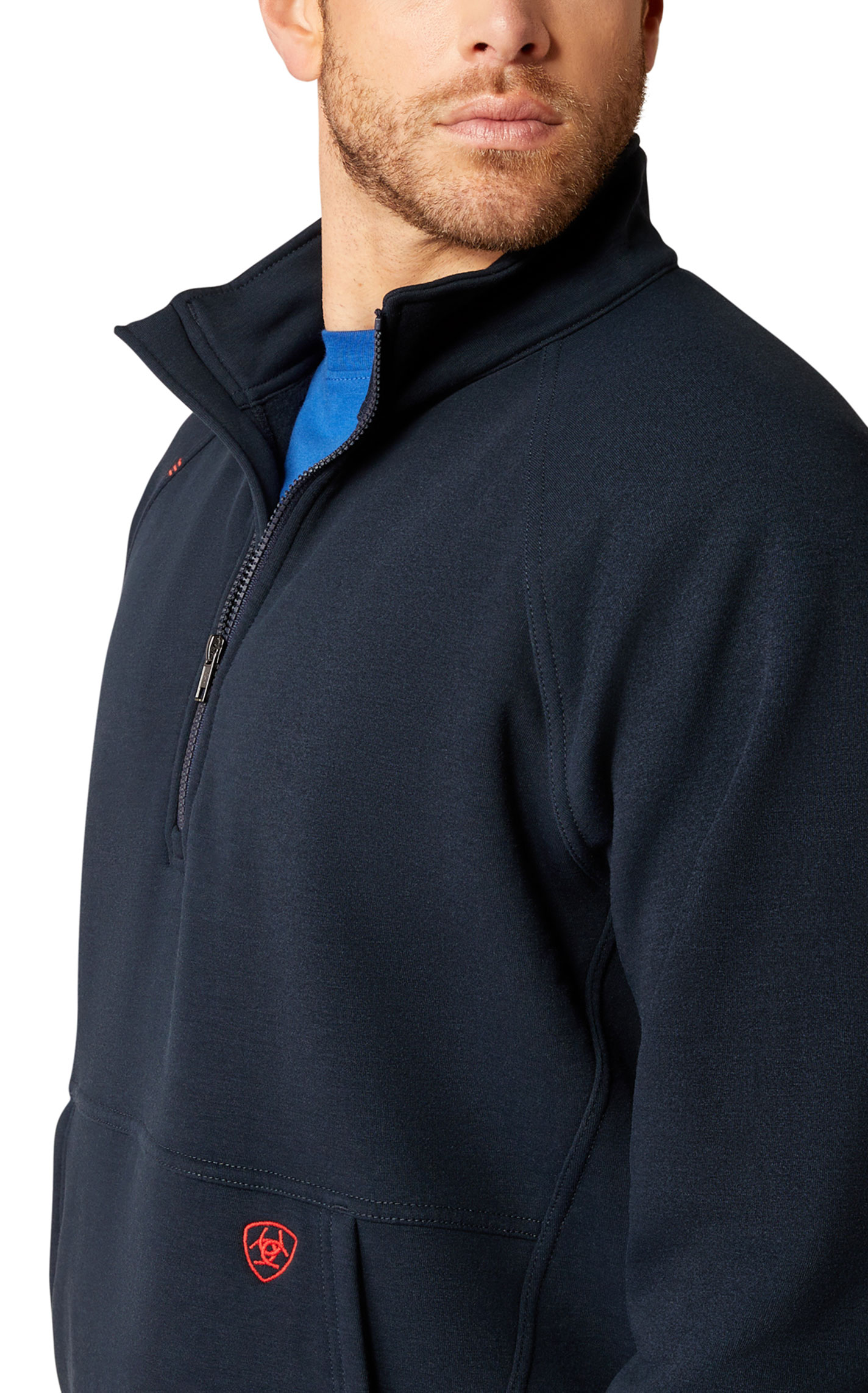 Ariat Men's FR Primo 2.0 Navy CAT 3 1/4 Zip Pullover  - Image 1