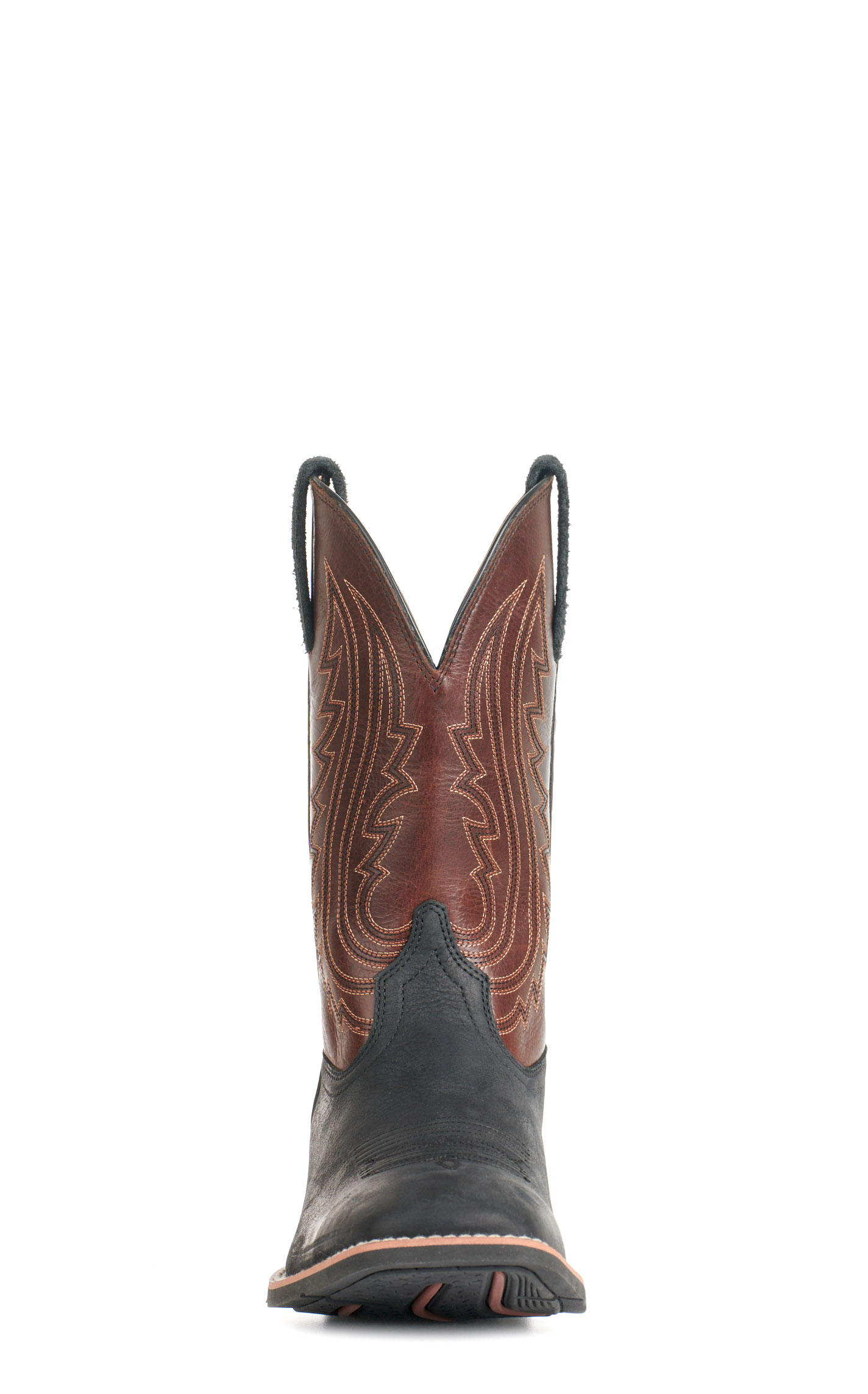 Ariat Men's Sport Big Country Black and Mahogany Wide Square Toe Cowboy Boots - Image 1