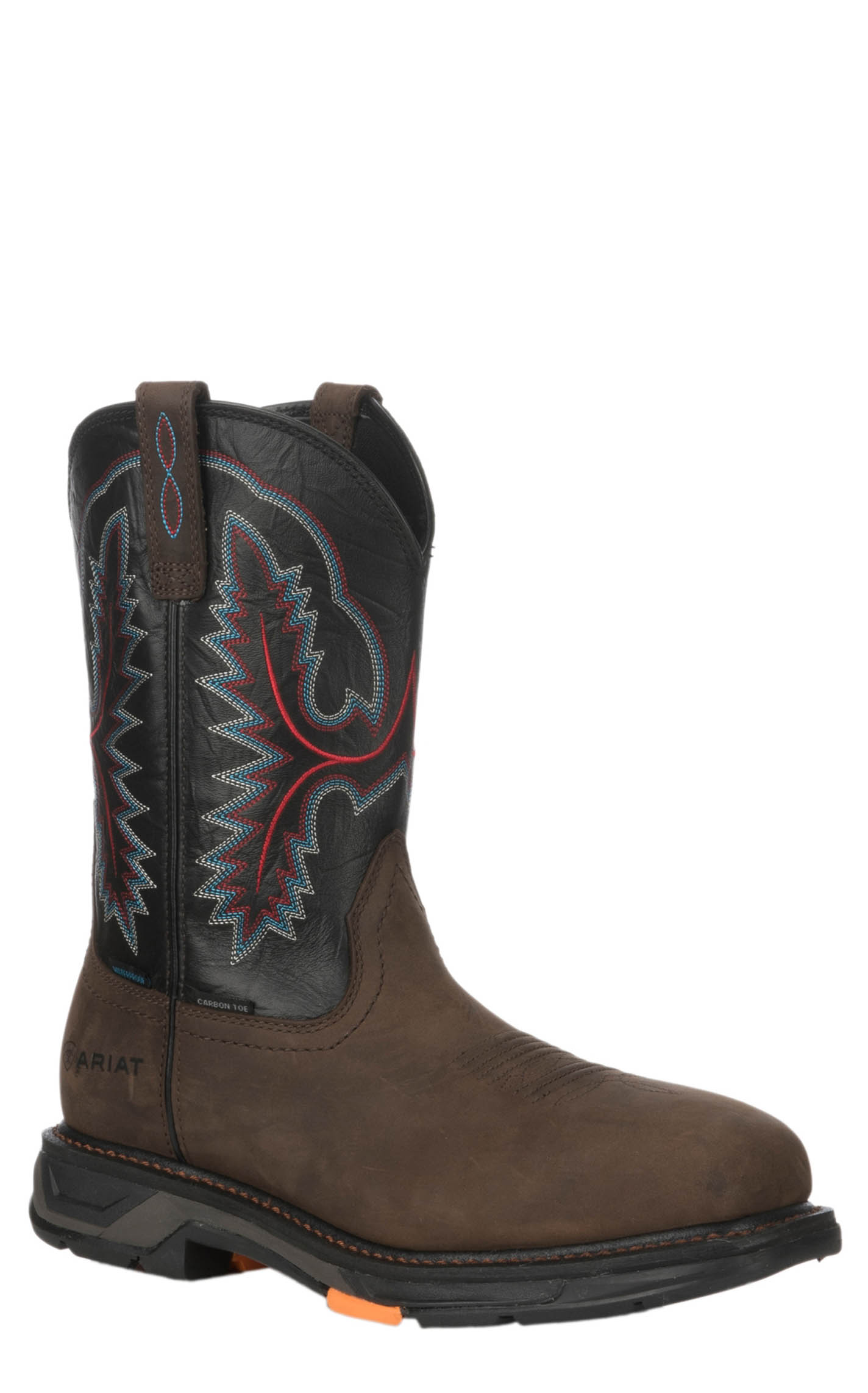 Ariat Men's WorkHog XT Oily Distressed Brown and Black Waterproof Wide Square Carbon Toe Work Boot - Image 1