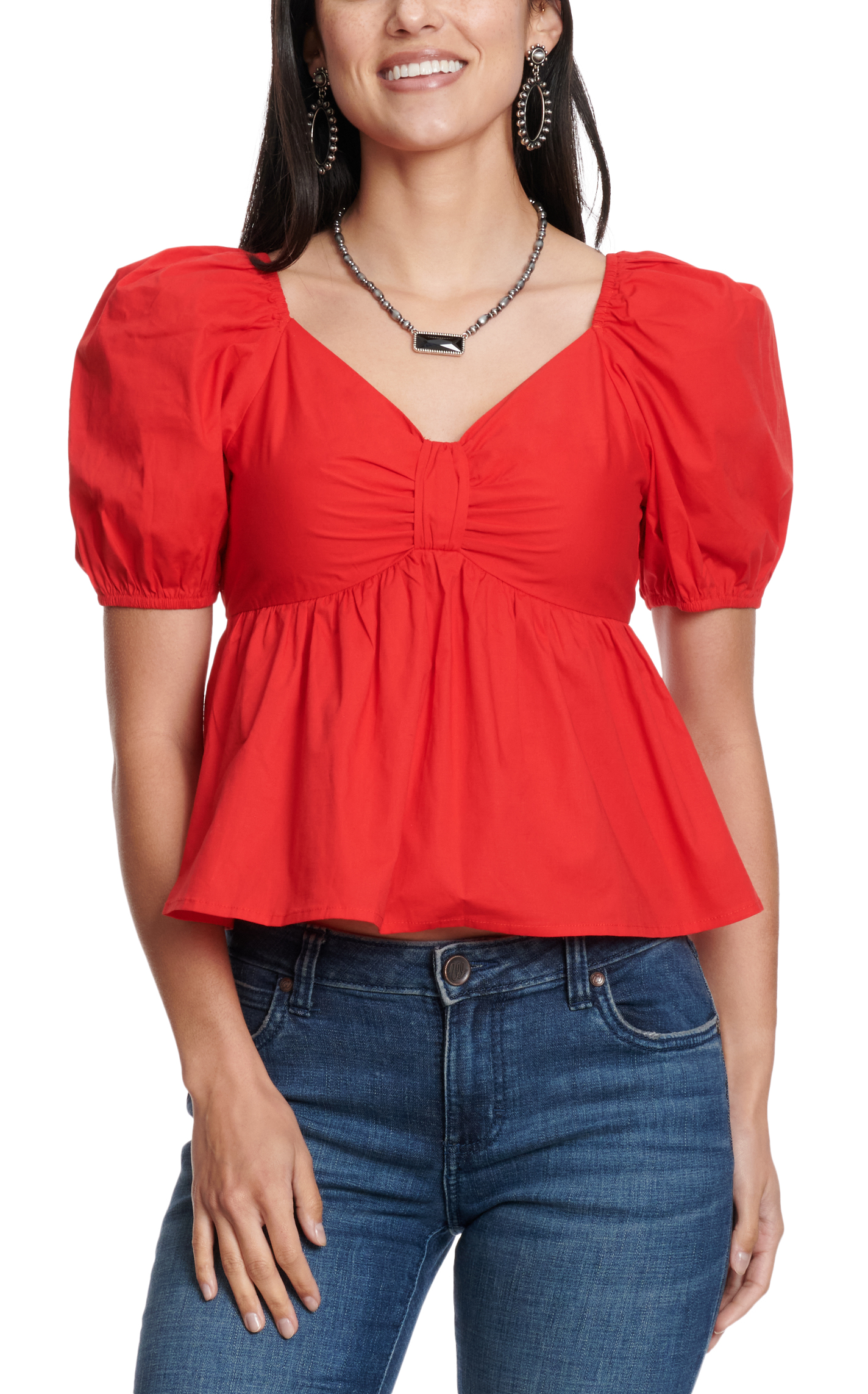 TCEC Women's Red Bow Front Top - Image 1