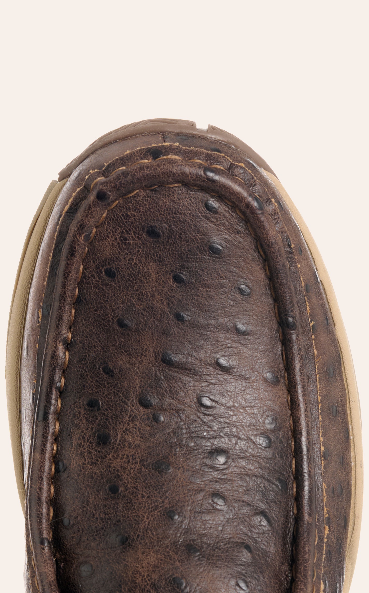 Roper Men's Coffee Ostrich Embossed Leather Chukka Casual Shoes - Image 1