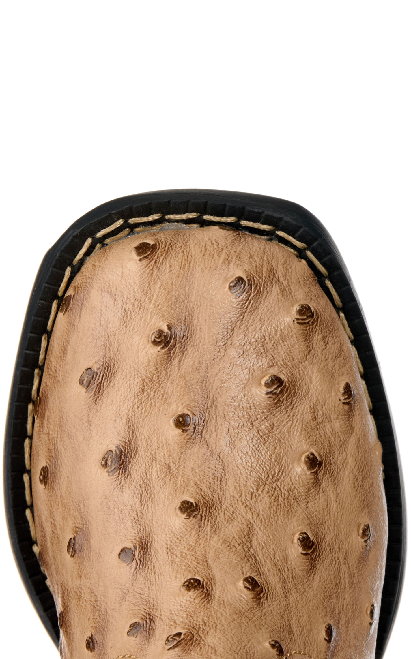 Roper Toddler's Jed Brown and Tan Ostrich Print Faux Leather Square Toe Boots - Image 1