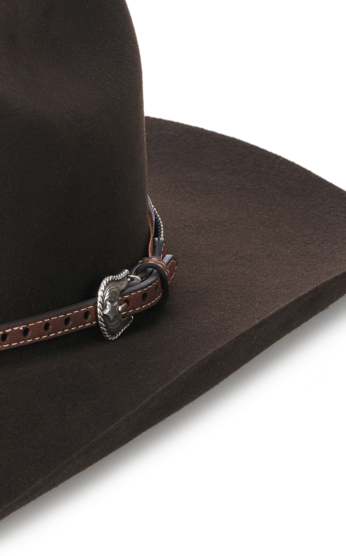 M & F Western Brown Patterned Ribbon Hatband - Image 1
