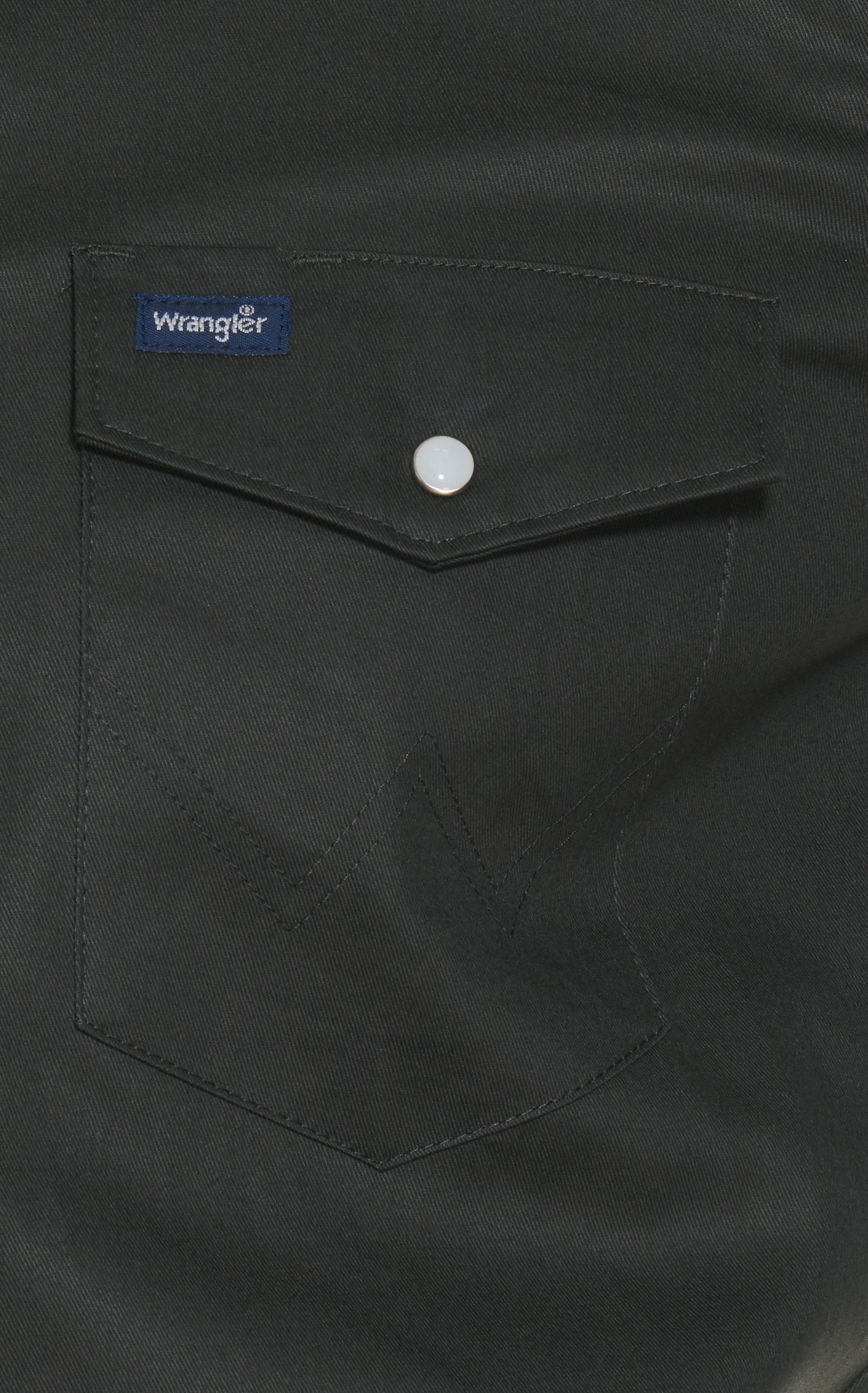 Wrangler Dark Olive Twill Snap Workshirt - Alpha Big & Tall Sizes - Image 1