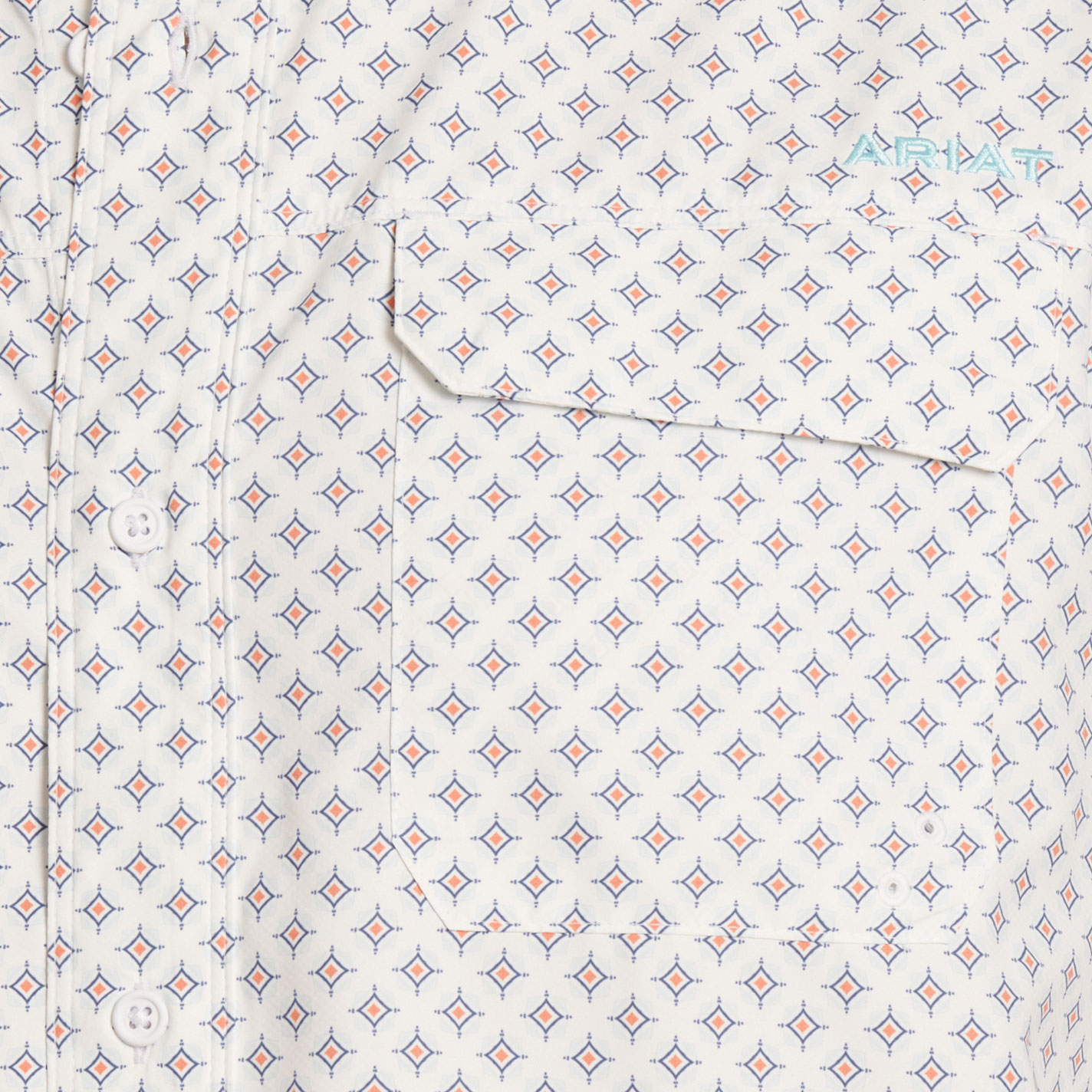 Ariat Men’s VentTEK™ Outbound White Geo Print Classic Shirt - Image 1