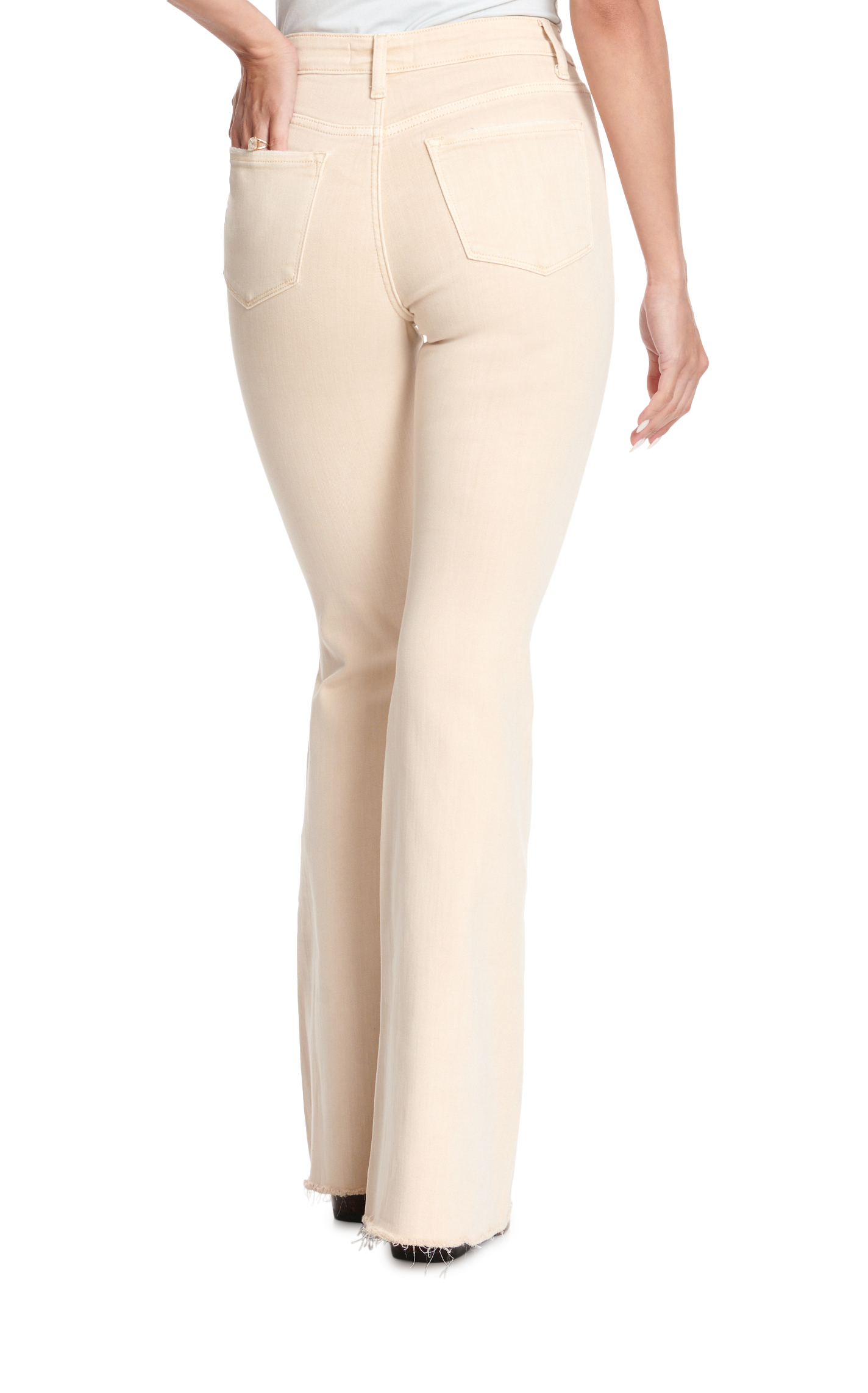 Vervet Women's Bella Latte Raw Hem Flare Leg Jeans - Image 1