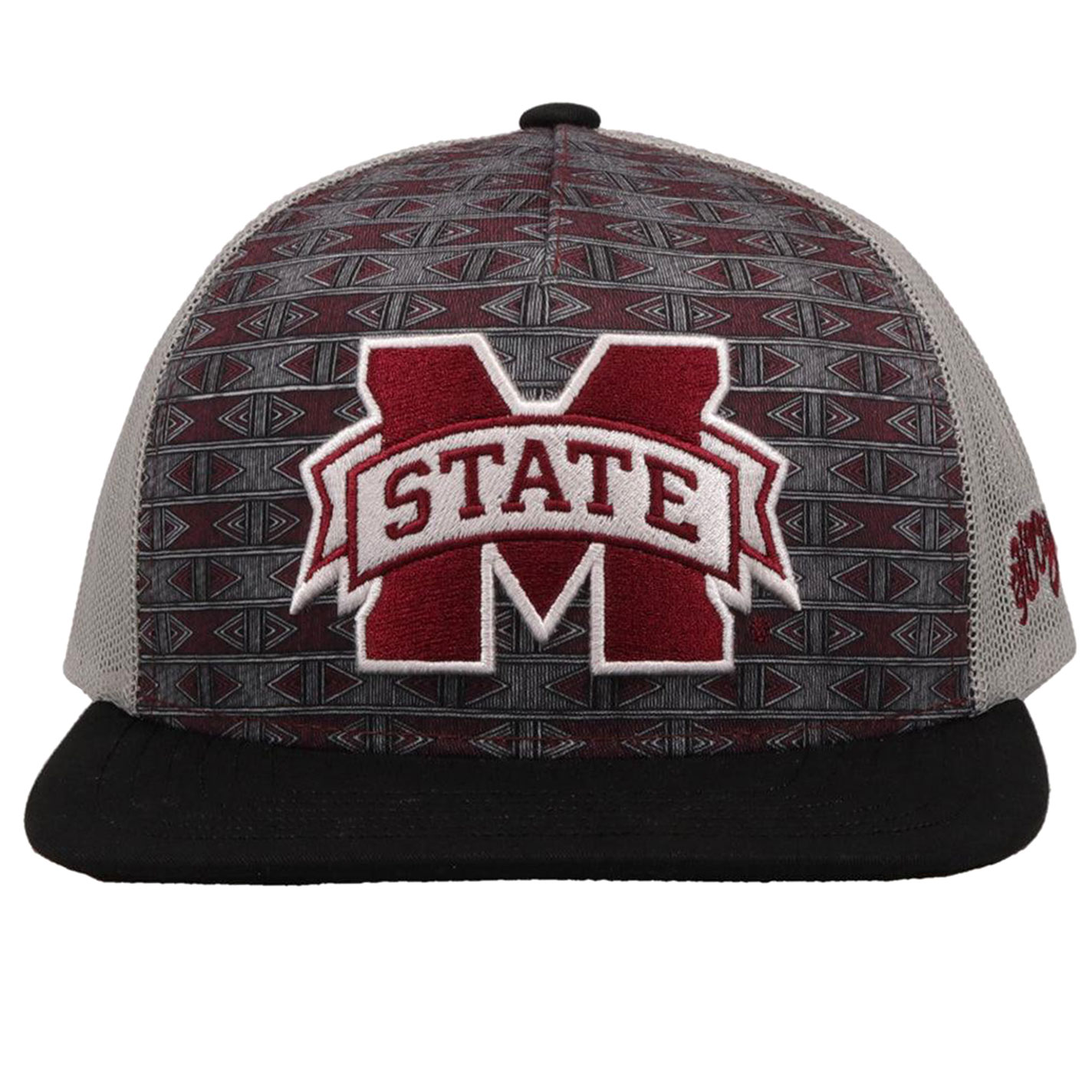 Hooey Collegiate Collection Gray Maroon & Black MS Logo Flat Bill Cap - Image 1