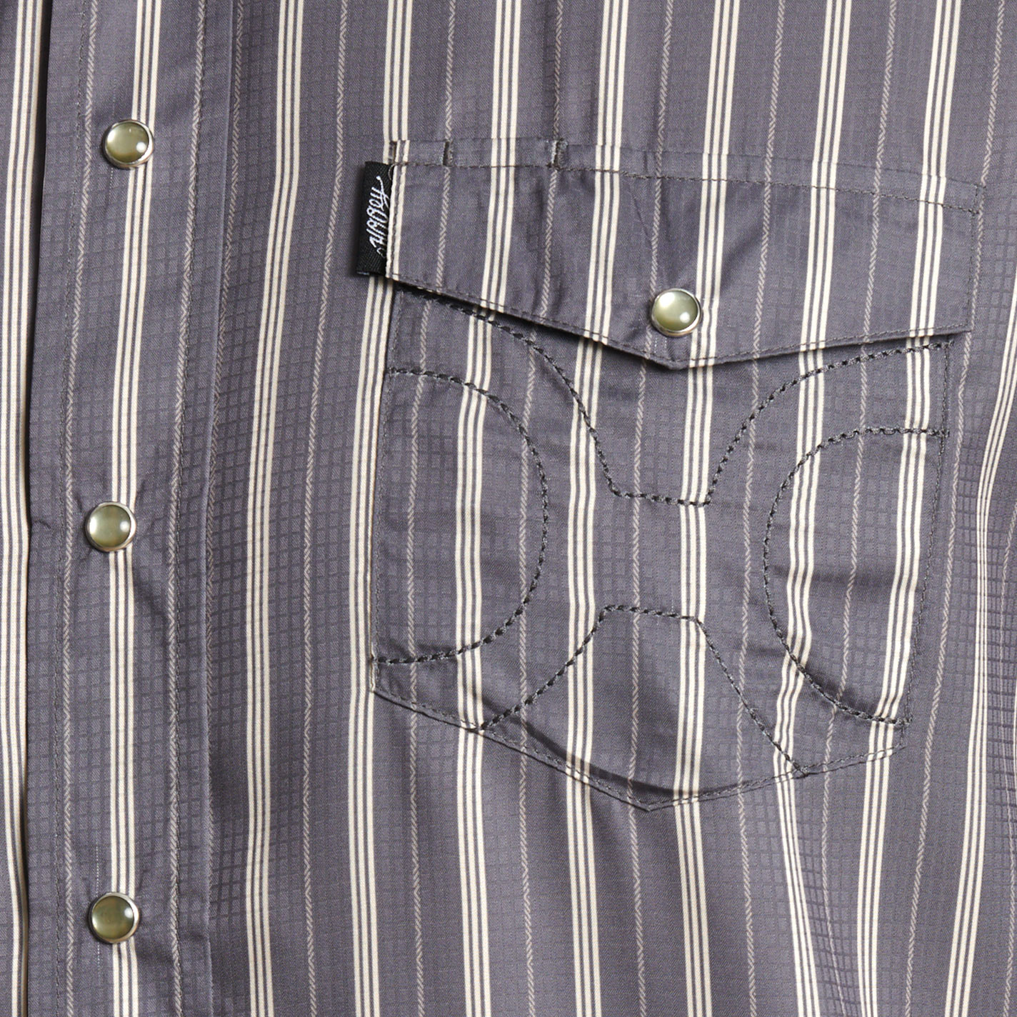 Hooey Men's Gray & White Pinstripe Long Sleeve Western Shirt - Image 1