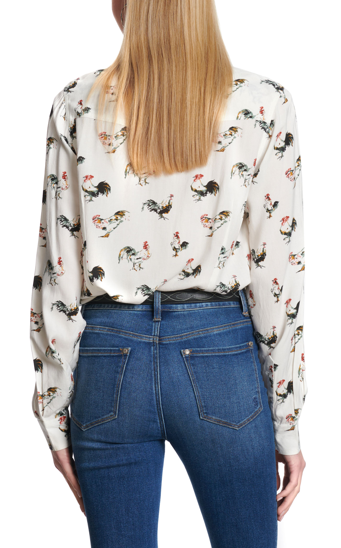 Cotton & Rye Women's White Rooster Print Top - Image 1