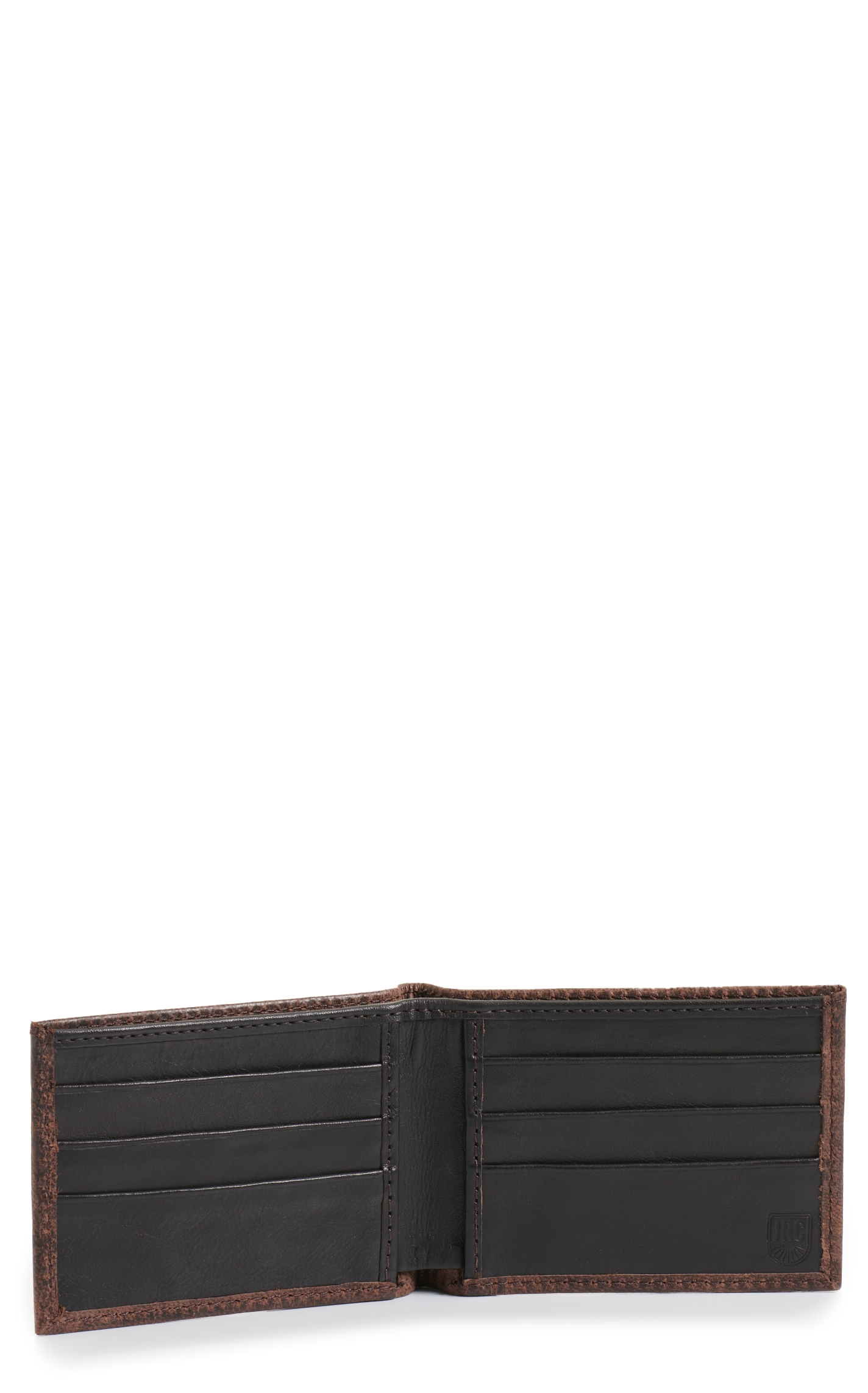 JRC & Sons Men's Chocolate Brown Mad Dog Goat Leather Bifold Wallet - Image 1