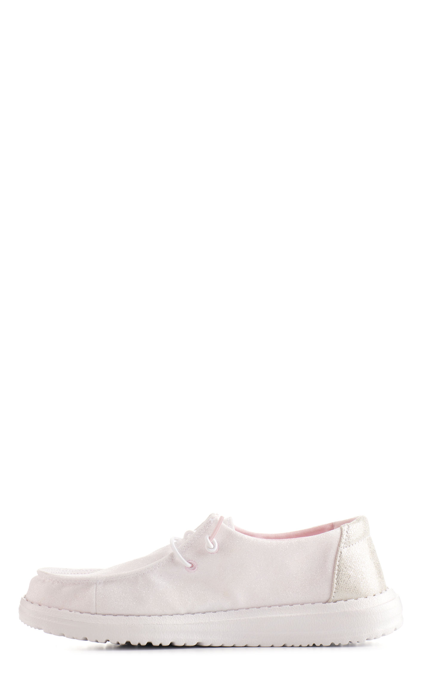 Hey Dude Women's Wendy Metallic White Moc Toe Lace Up Casual Shoes - Image 4