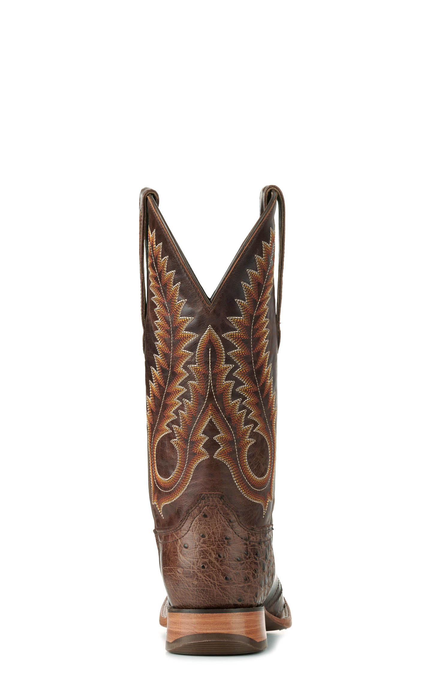 Durango Men's Kango Tobacco Full Quill Ostrich Saddle Vamp Wide Square Toe Exotic Cowboy Boots - Image 1
