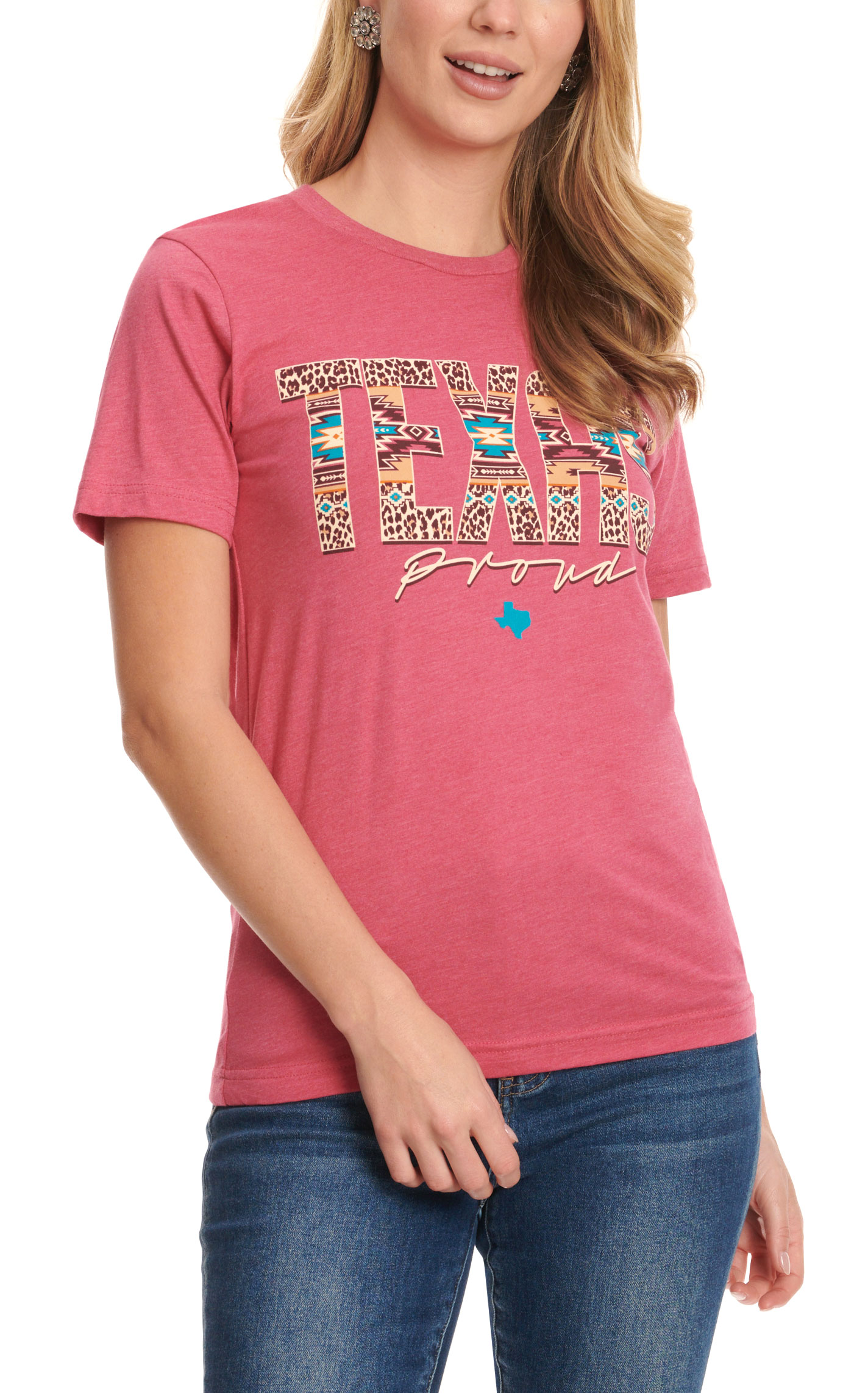 Women's Raspberry Texas Proud Graphic T-Shirt - Image 3
